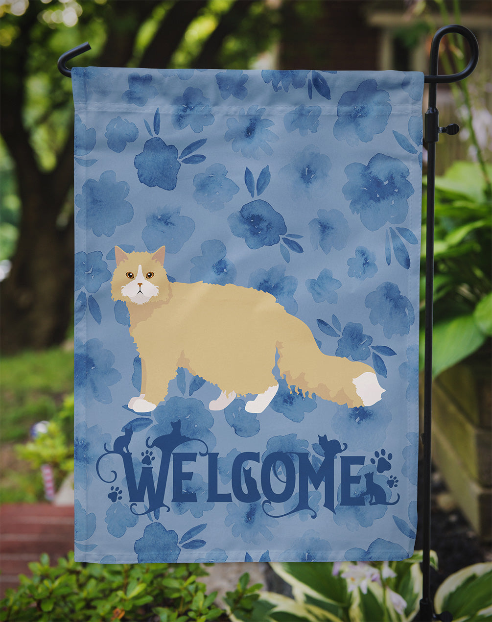 Oregon Rex Cat Welcome Garden Flag Mailbox Decorative Yard Banner Outside Patio Artwork for Flower Beds, Garden Size, Multicolor