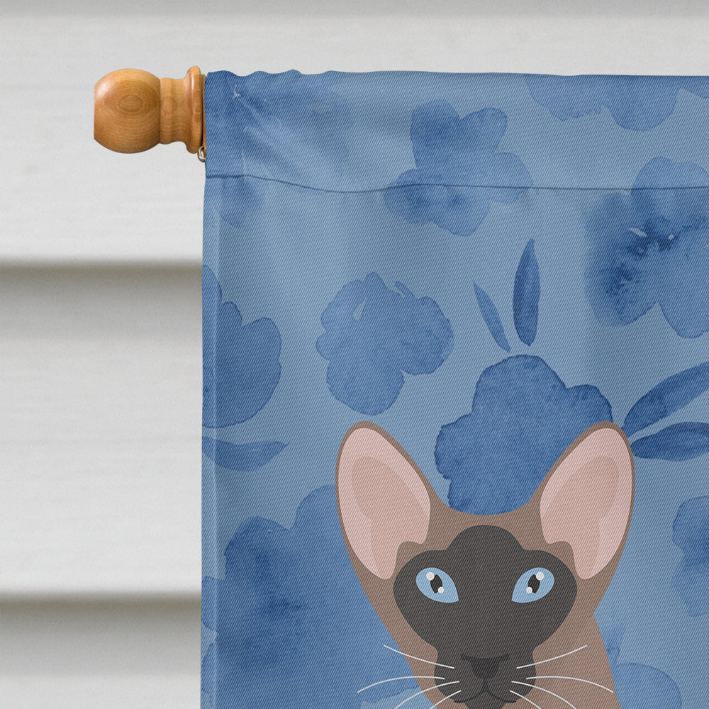 Oriental Bicolor Cat Welcome House Flag 28x40 Porch Sleeve Pole Decorative Outside Yard Banner Artwork Wall Hanging, Polyester