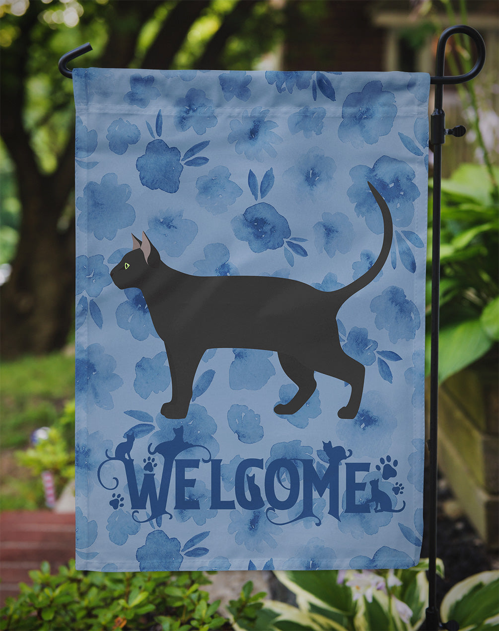 Pantherette Cat Welcome Garden Flag Mailbox Decorative Yard Banner Outside Patio Artwork for Flower Beds, Garden Size, Multicolor