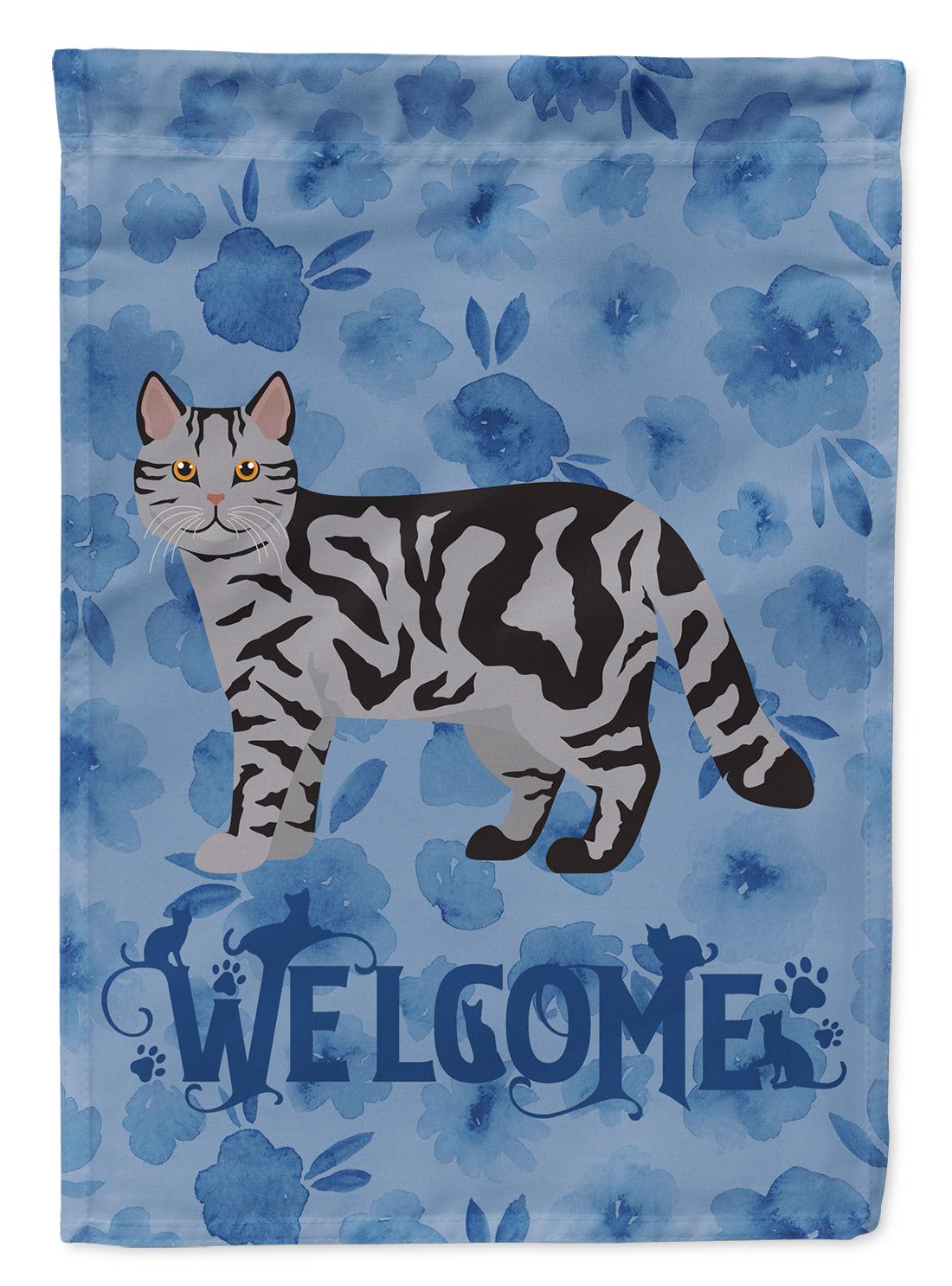 Scottish Straight Cat Welcome Garden Flag Mailbox Decorative Yard Banner Outside Patio Artwork for Flower Beds, Garden Size, Multicolor