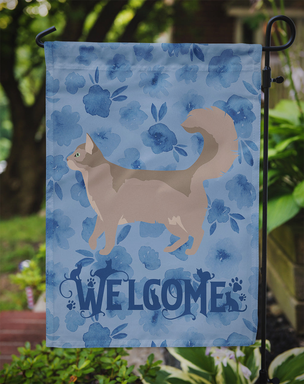 Somali #2 Cat Welcome Garden Flag Mailbox Decorative Yard Banner Outside Patio Artwork for Flower Beds, Garden Size, Multicolor