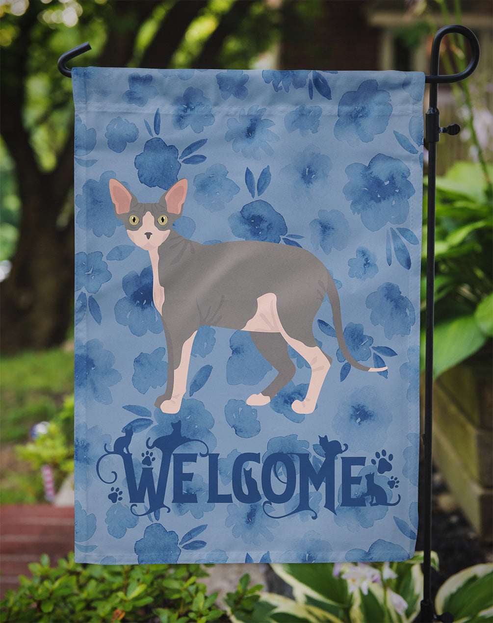 Sphynx #2 Cat Welcome Garden Flag Mailbox Decorative Yard Banner Outside Patio Artwork for Flower Beds, Garden Size, Multicolor