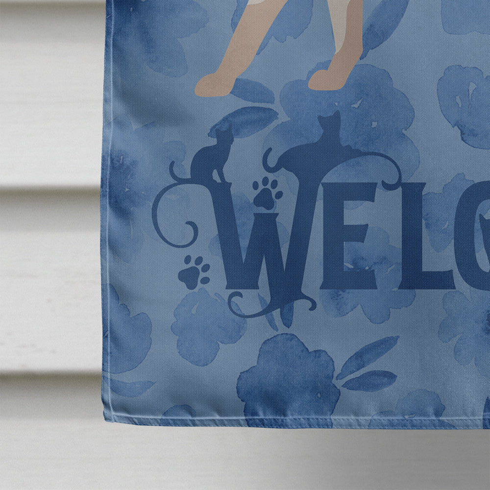 Thai Lilac Cat Welcome House Flag 28x40 Porch Sleeve Pole Decorative Outside Yard Banner Artwork Wall Hanging, Polyester