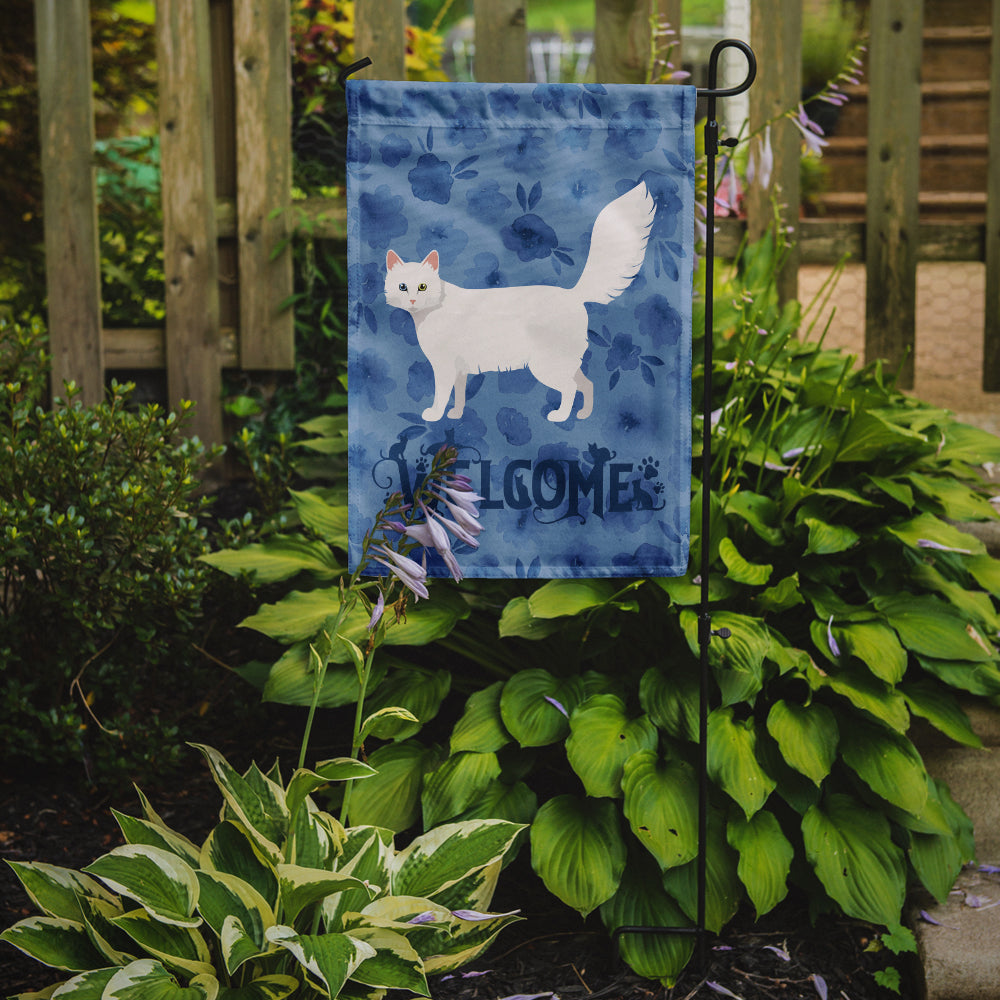 Turkish Angora Cat Welcome Garden Flag Mailbox Decorative Yard Banner Outside Patio Artwork for Flower Beds, Garden Size, Multicolor