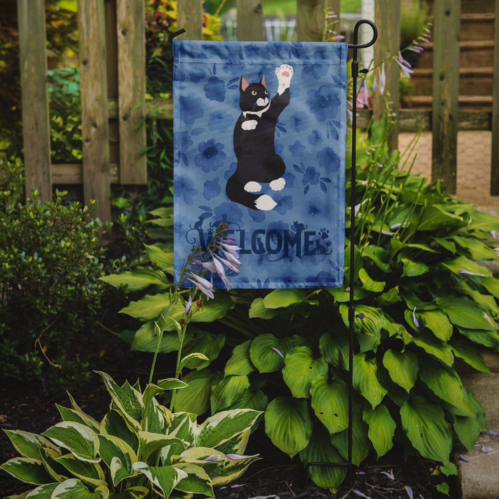American Polydactyl Cat Welcome Garden Flag Mailbox Decorative Yard Banner Outside Patio Artwork for Flower Beds, Garden Size, Multicolor