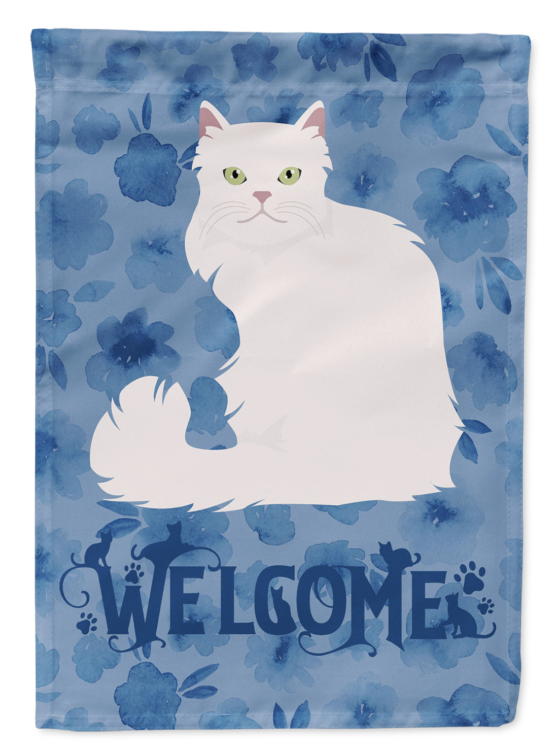 Asian Semi Longhaired Cat Welcome Garden Flag Mailbox Decorative Yard Banner Outside Patio Artwork for Flower Beds, Garden Size, Multicolor