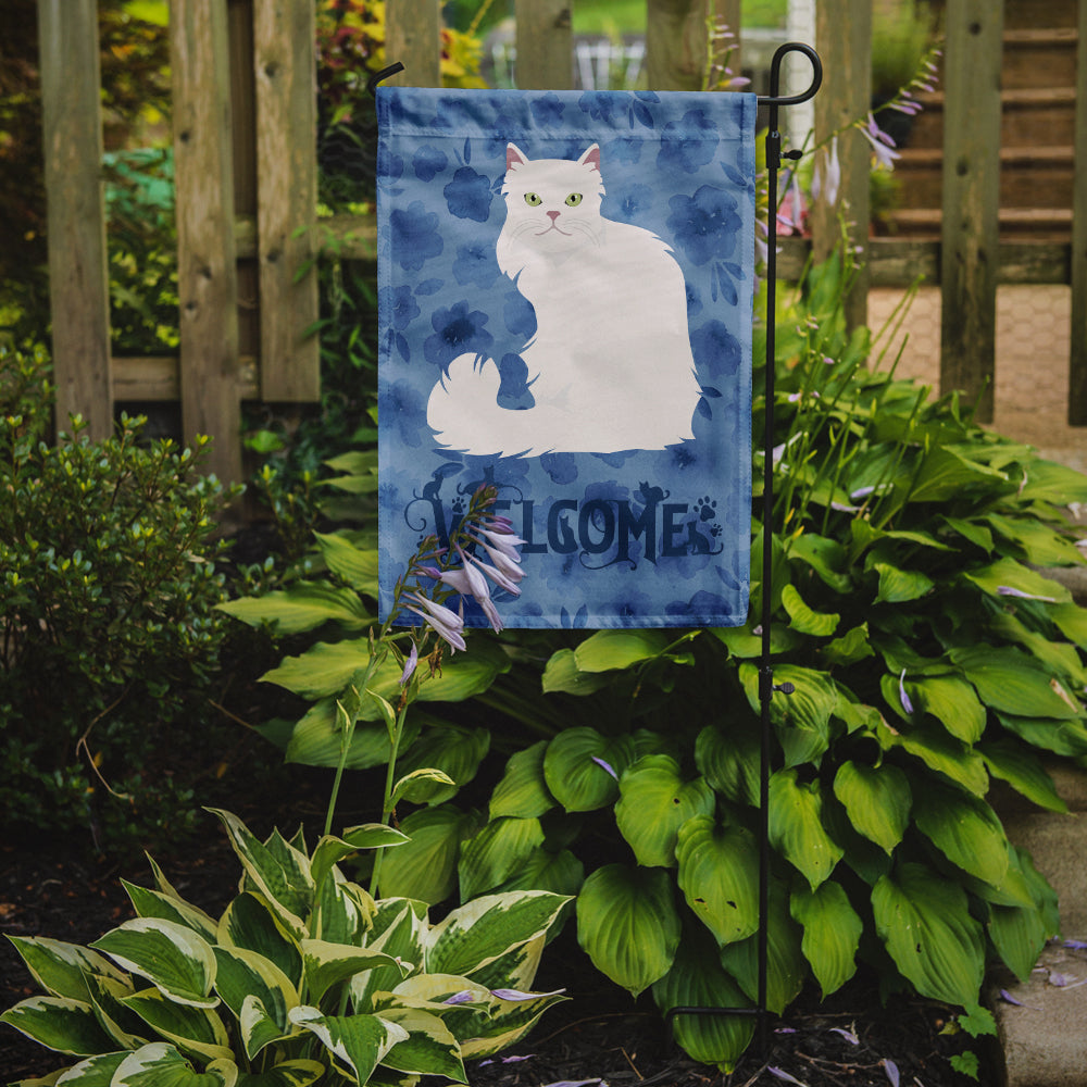 Asian Semi Longhaired Cat Welcome Garden Flag Mailbox Decorative Yard Banner Outside Patio Artwork for Flower Beds, Garden Size, Multicolor