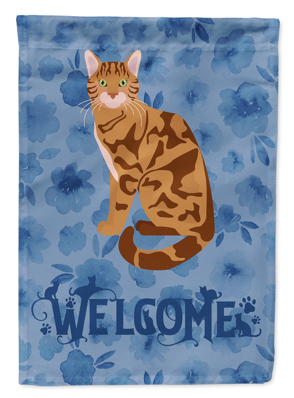 Bengal Cat Welcome Garden Flag Mailbox Decorative Yard Banner Outside Patio Artwork for Flower Beds, Garden Size, Multicolor