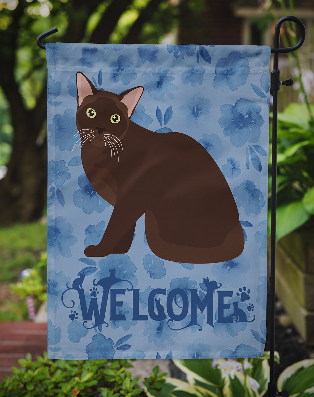 Burmese Cat Welcome Garden Flag Mailbox Decorative Yard Banner Outside Patio Artwork for Flower Beds, Garden Size, Multicolor
