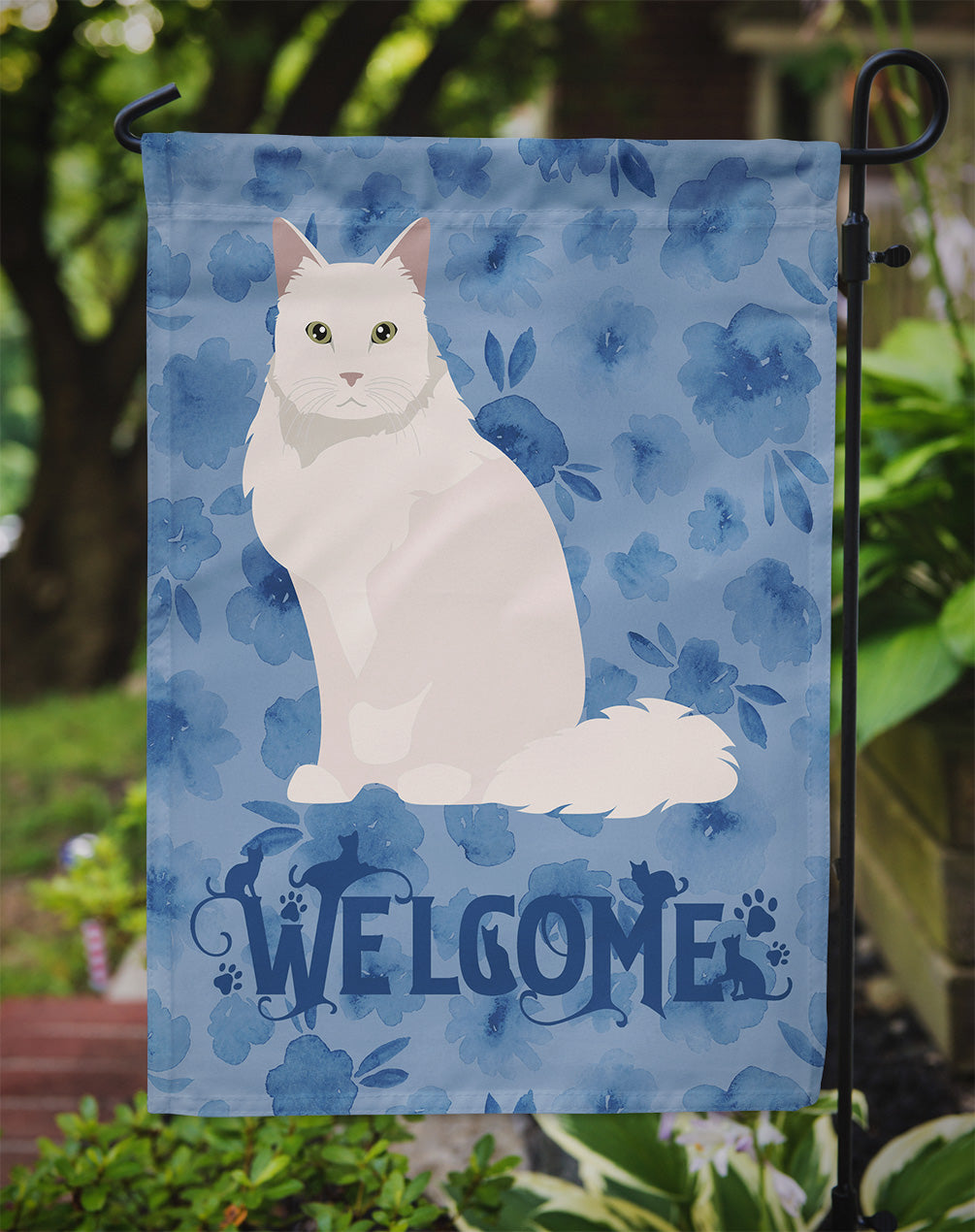 Chantilly Tiffany Cat Welcome Garden Flag Mailbox Decorative Yard Banner Outside Patio Artwork for Flower Beds, Garden Size, Multicolor