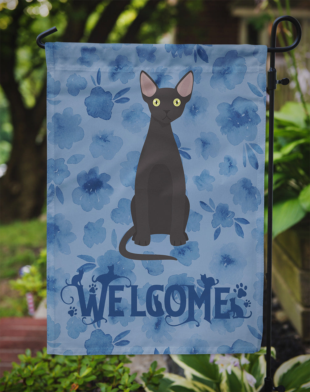 Devon Rex #3 Cat Welcome Garden Flag Mailbox Decorative Yard Banner Outside Patio Artwork for Flower Beds, Garden Size, Multicolor