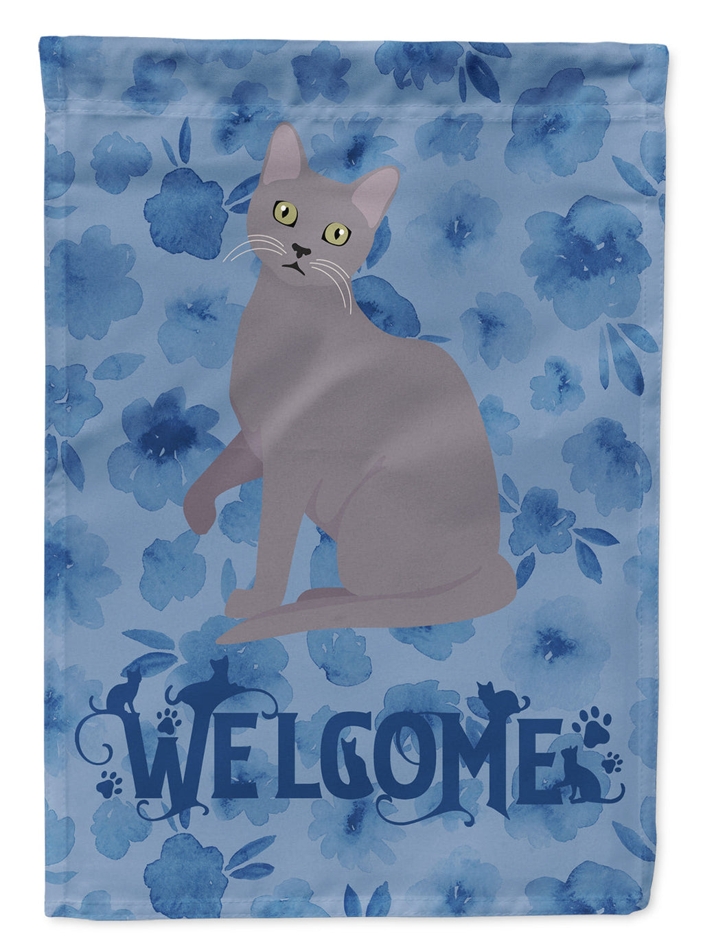 Korat Cat Welcome Garden Flag Mailbox Decorative Yard Banner Outside Patio Artwork for Flower Beds, Garden Size, Multicolor