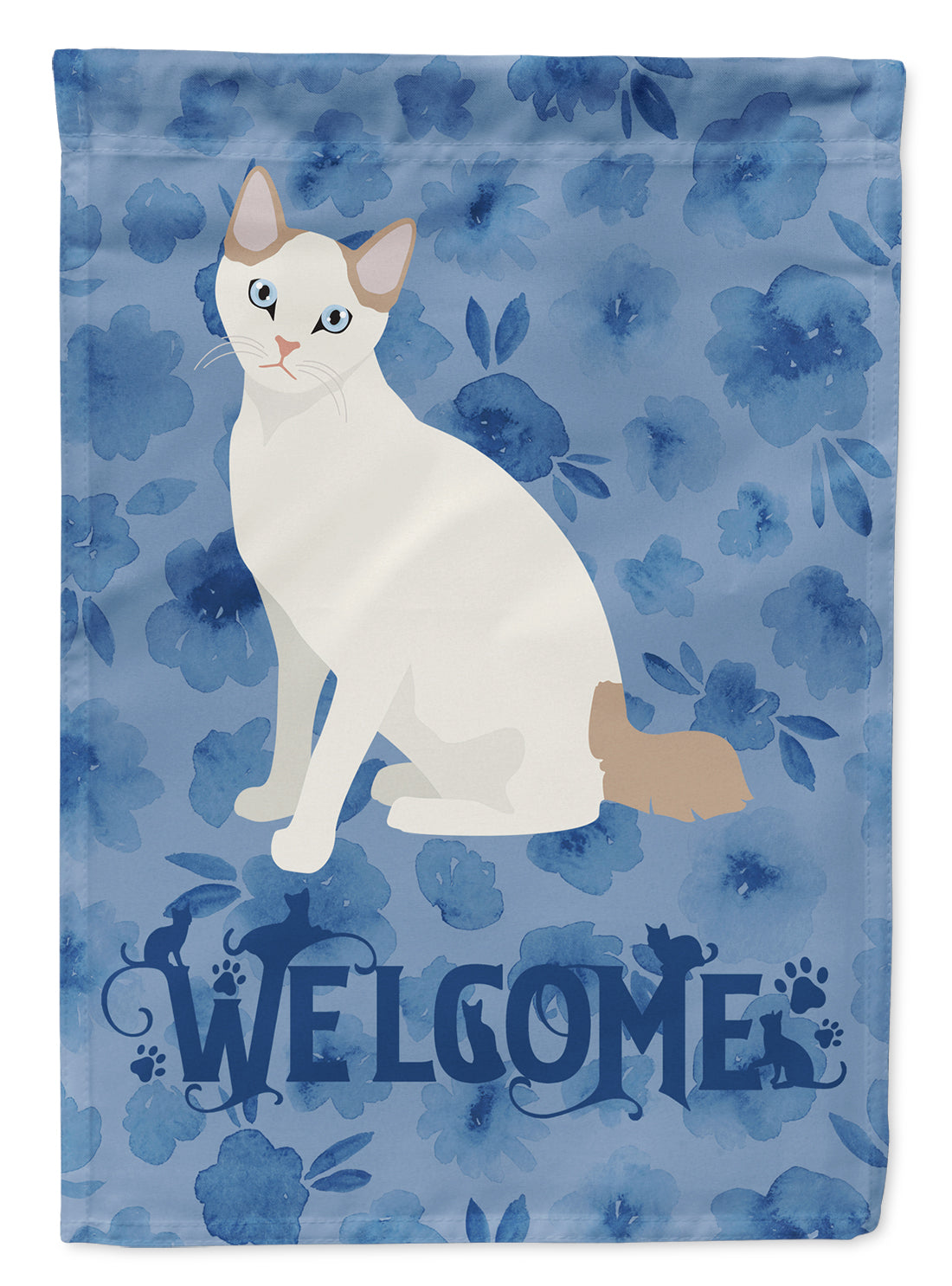 Korean Bobtail Cat Welcome Garden Flag Mailbox Decorative Yard Banner Outside Patio Artwork for Flower Beds, Garden Size, Multicolor
