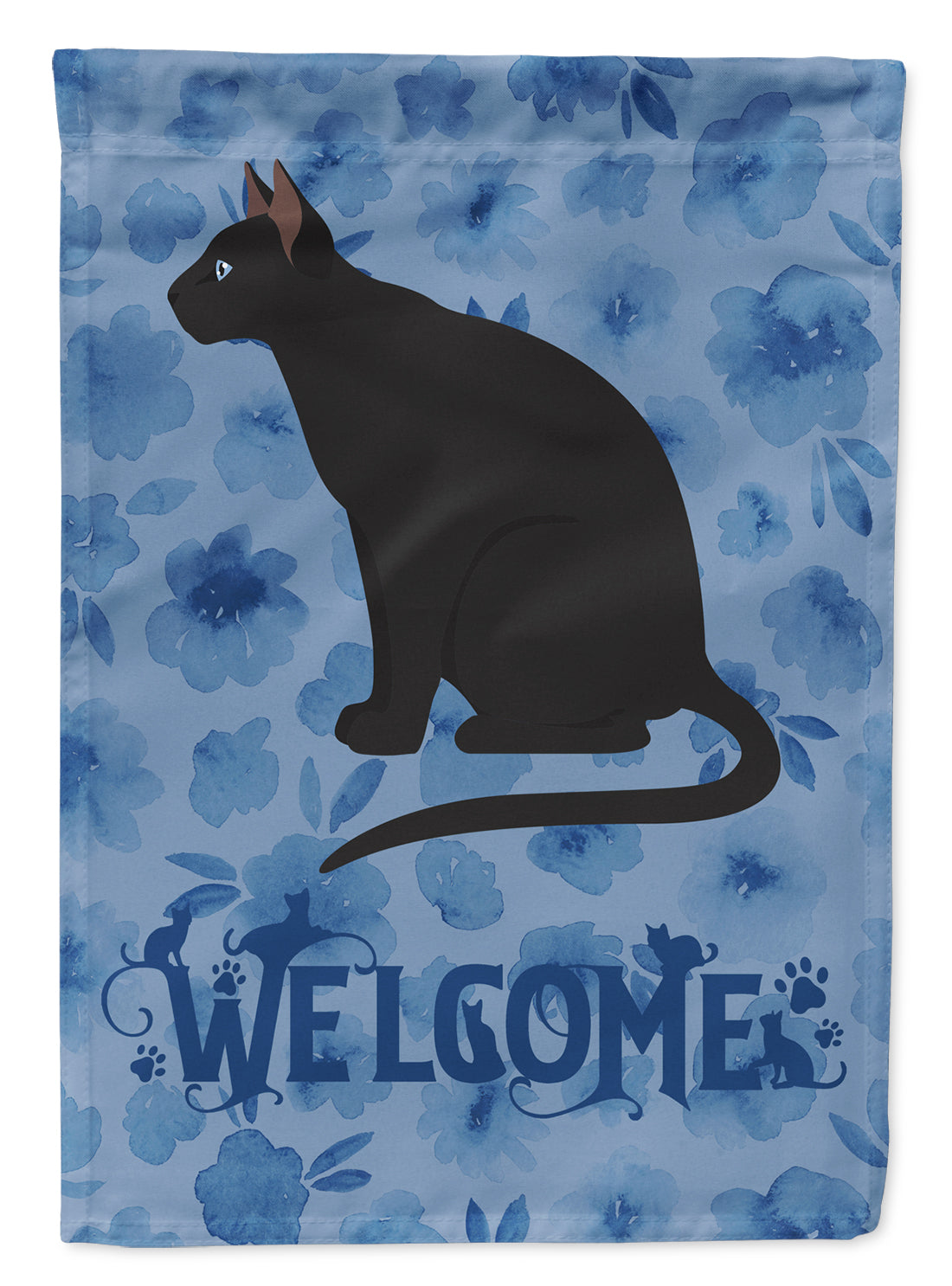 Ojos Azules Cat Welcome Garden Flag Mailbox Decorative Yard Banner Outside Patio Artwork for Flower Beds, Garden Size, Multicolor