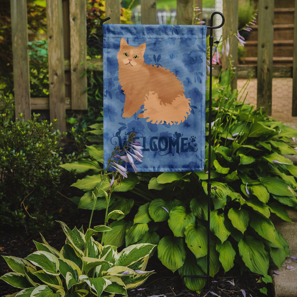 Selkirk Rex Cat Welcome Garden Flag Mailbox Decorative Yard Banner Outside Patio Artwork for Flower Beds, Garden Size, Multicolor