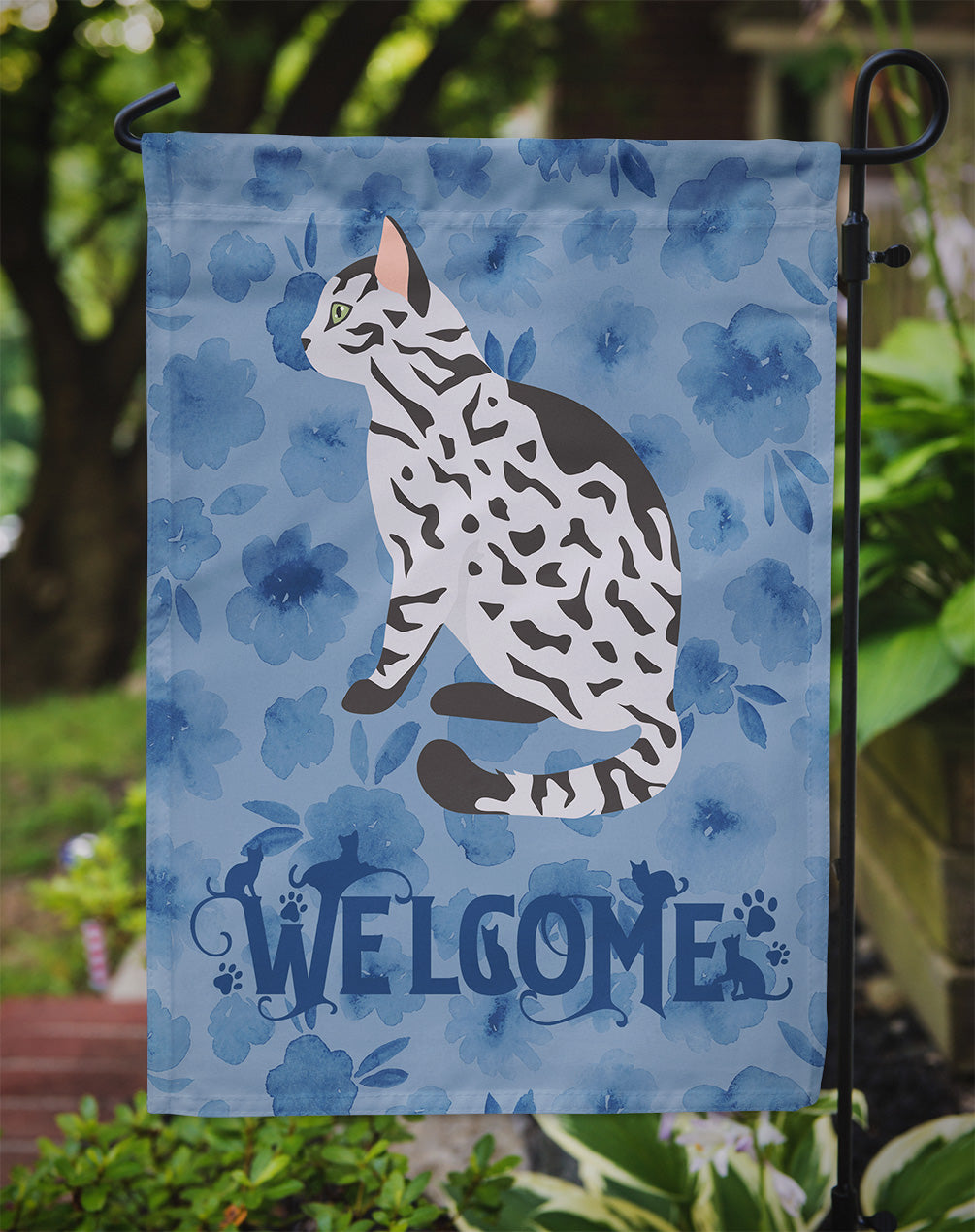 Serengeti Cat Welcome Garden Flag Mailbox Decorative Yard Banner Outside Patio Artwork for Flower Beds, Garden Size, Multicolor
