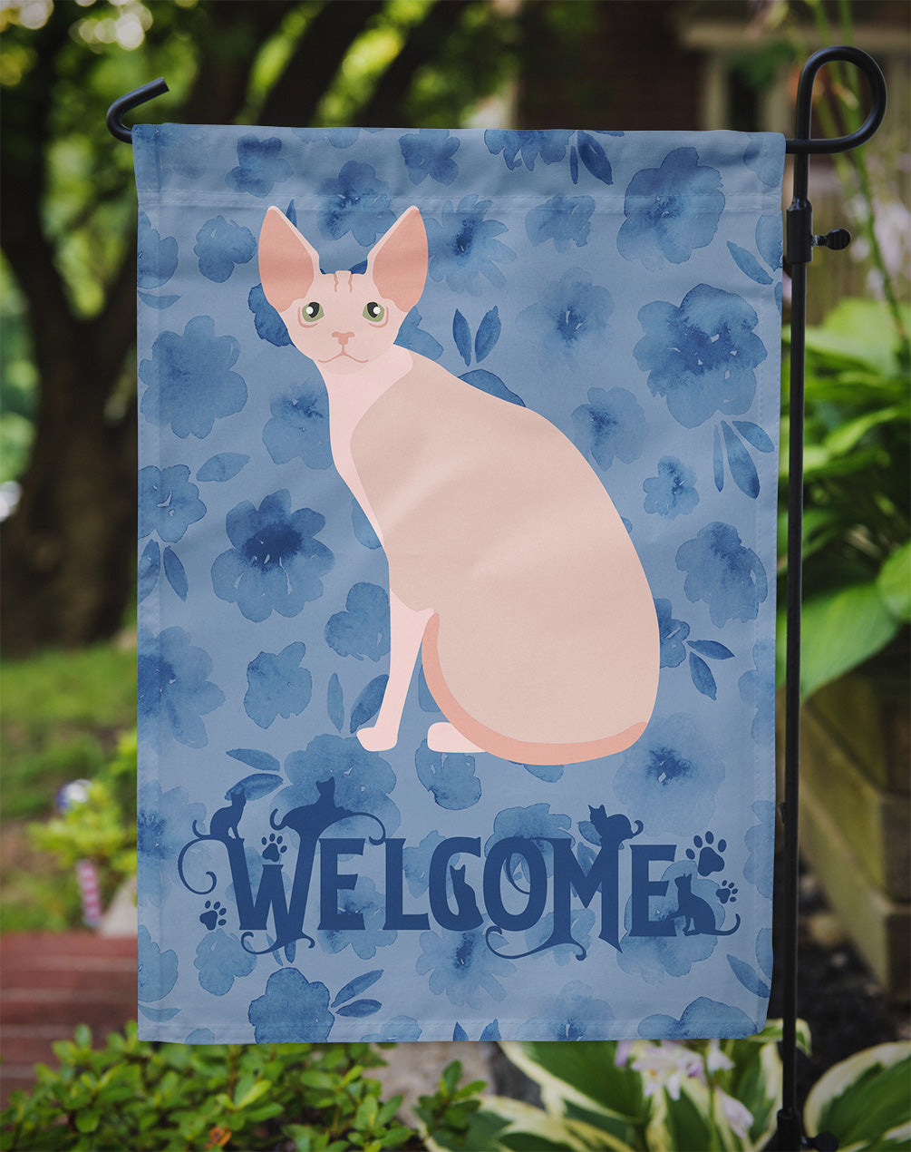 Sphynx #2 Cat Welcome Garden Flag Mailbox Decorative Yard Banner Outside Patio Artwork for Flower Beds, Garden Size, Multicolor