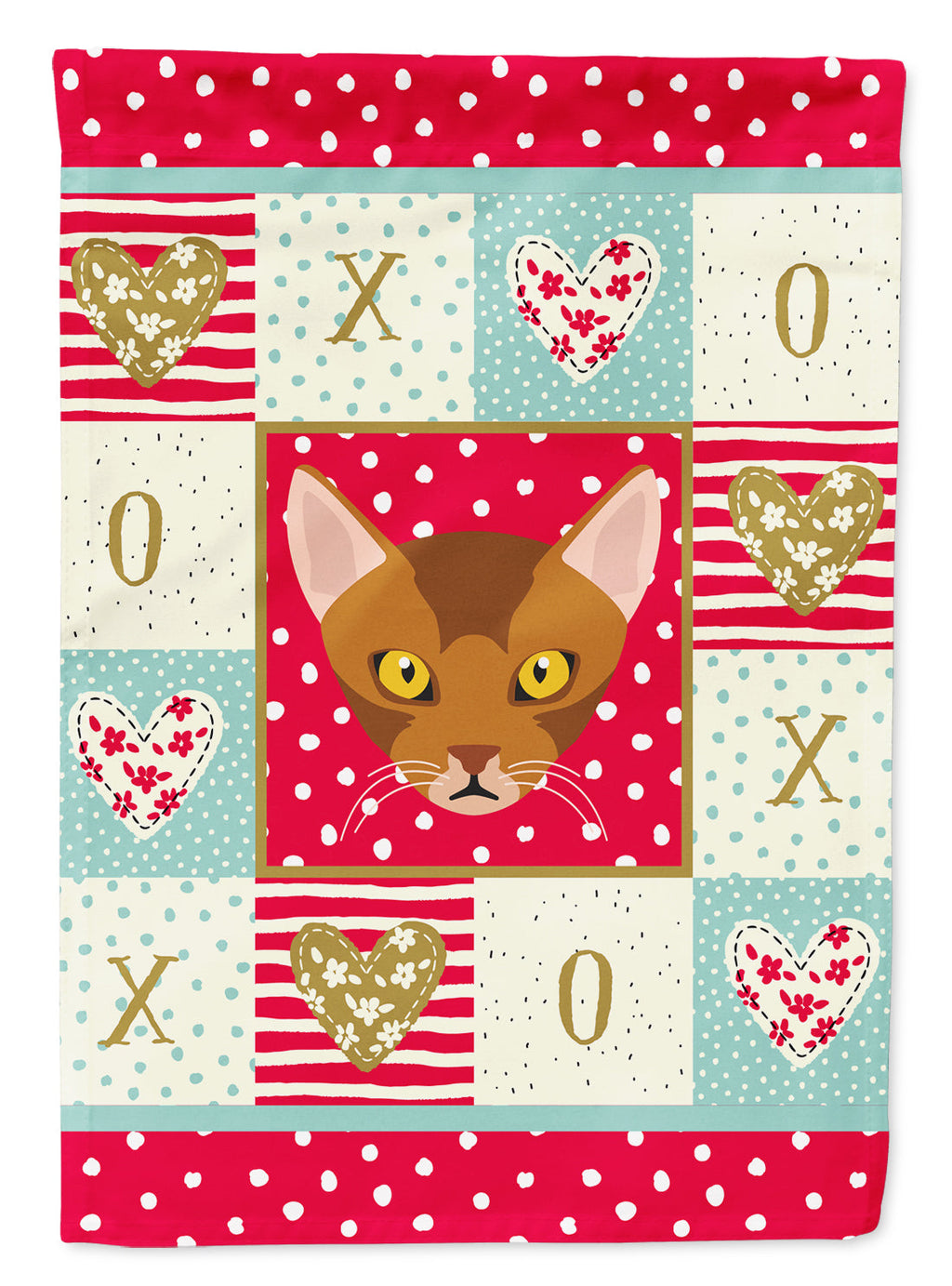 Abyssinian Cat Love Garden Flag Mailbox Decorative Yard Banner Outside Patio Artwork for Flower Beds, Garden Size, Multicolor