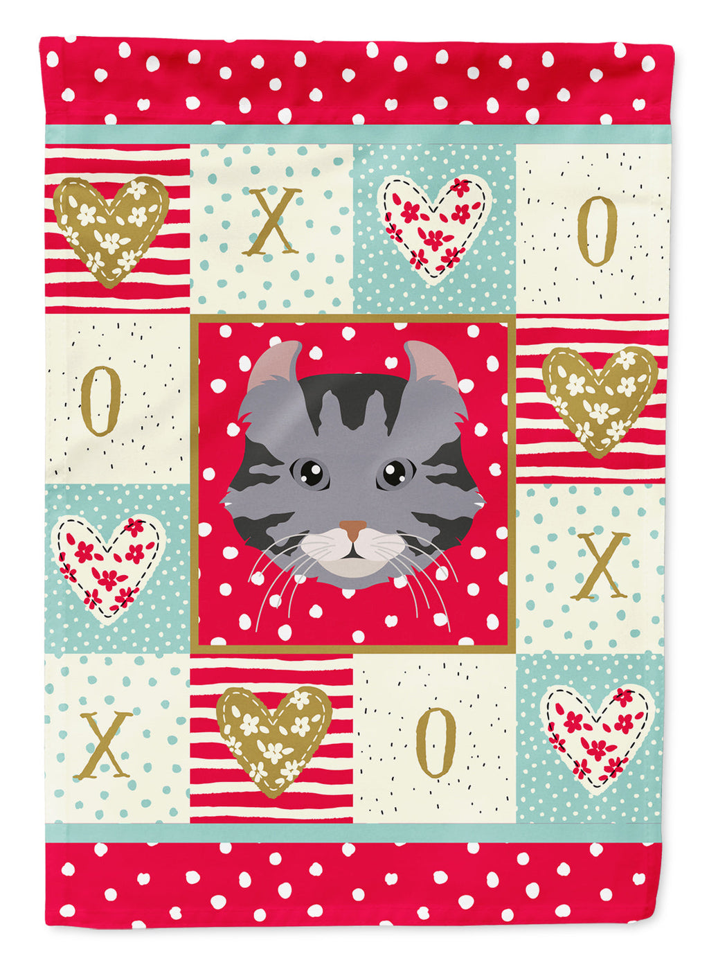 American Curl Cat Love Garden Flag Mailbox Decorative Yard Banner Outside Patio Artwork for Flower Beds, Garden Size, Multicolor