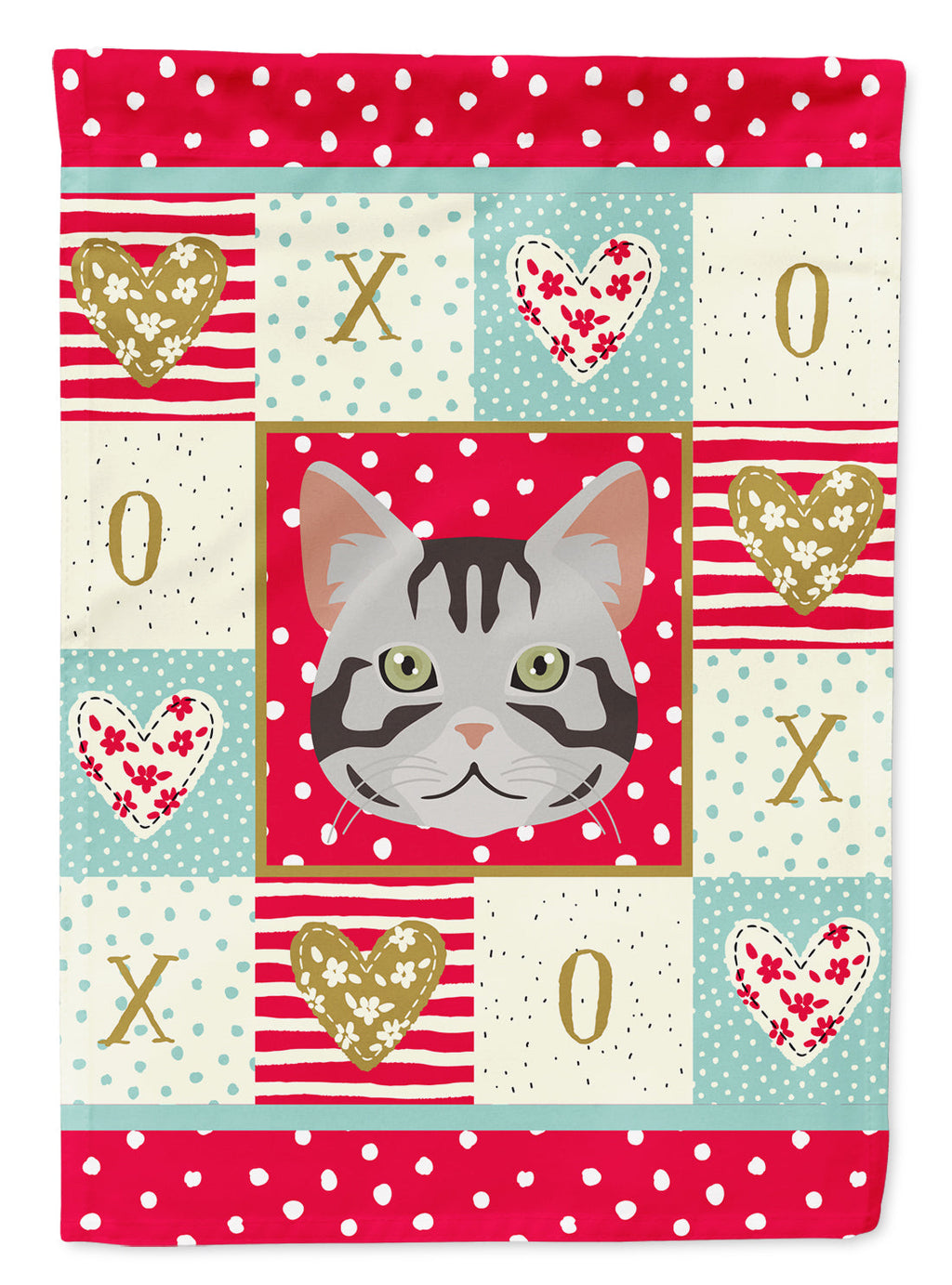 American Shorthair Cat Love Garden Flag Mailbox Decorative Yard Banner Outside Patio Artwork for Flower Beds, Garden Size, Multicolor