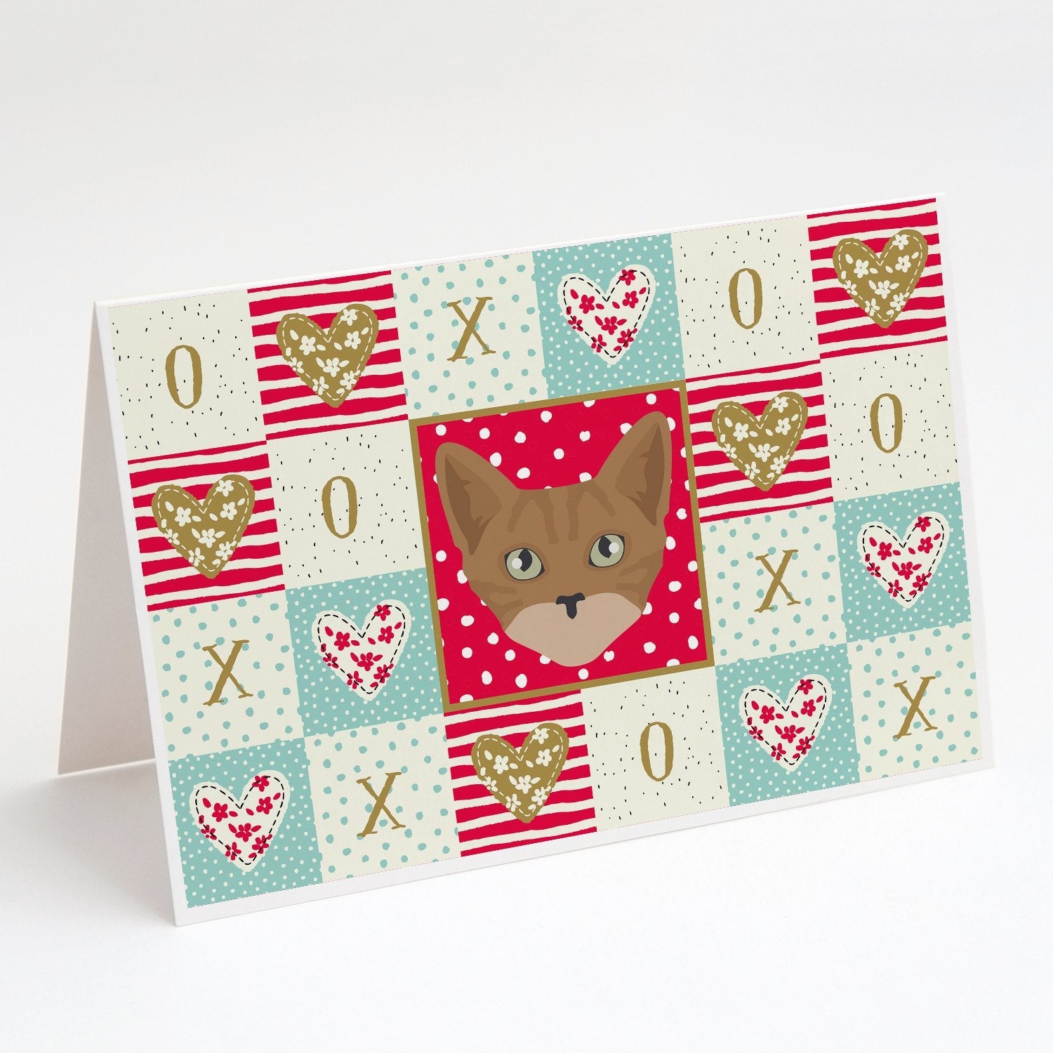 Australian Mist Cat Love Greeting Cards Pack of 8 Blank Cards with Envelopes Whimsical A7 Size 5x7