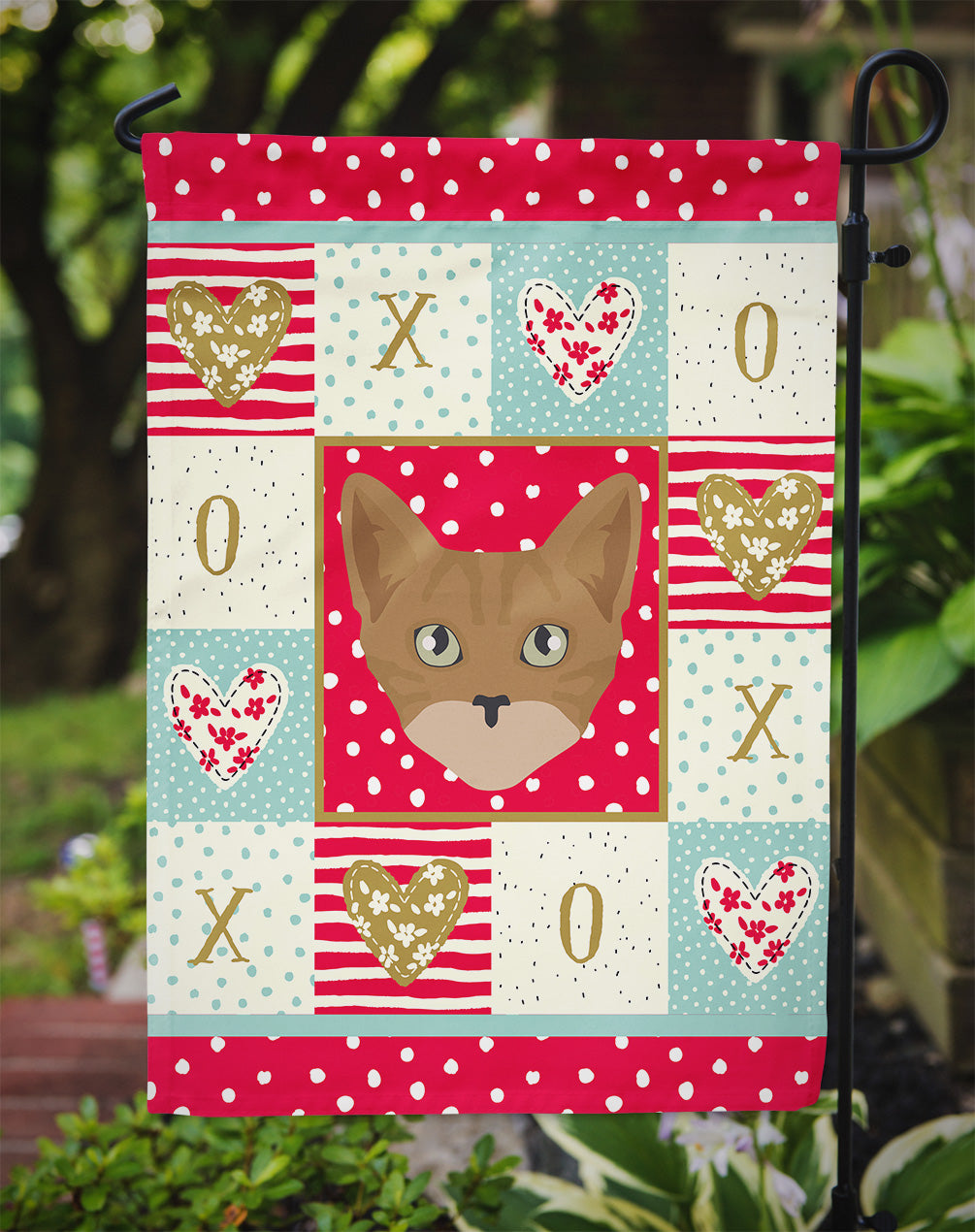 Australian Mist Cat Love Garden Flag Mailbox Decorative Yard Banner Outside Patio Artwork for Flower Beds, Garden Size, Multicolor