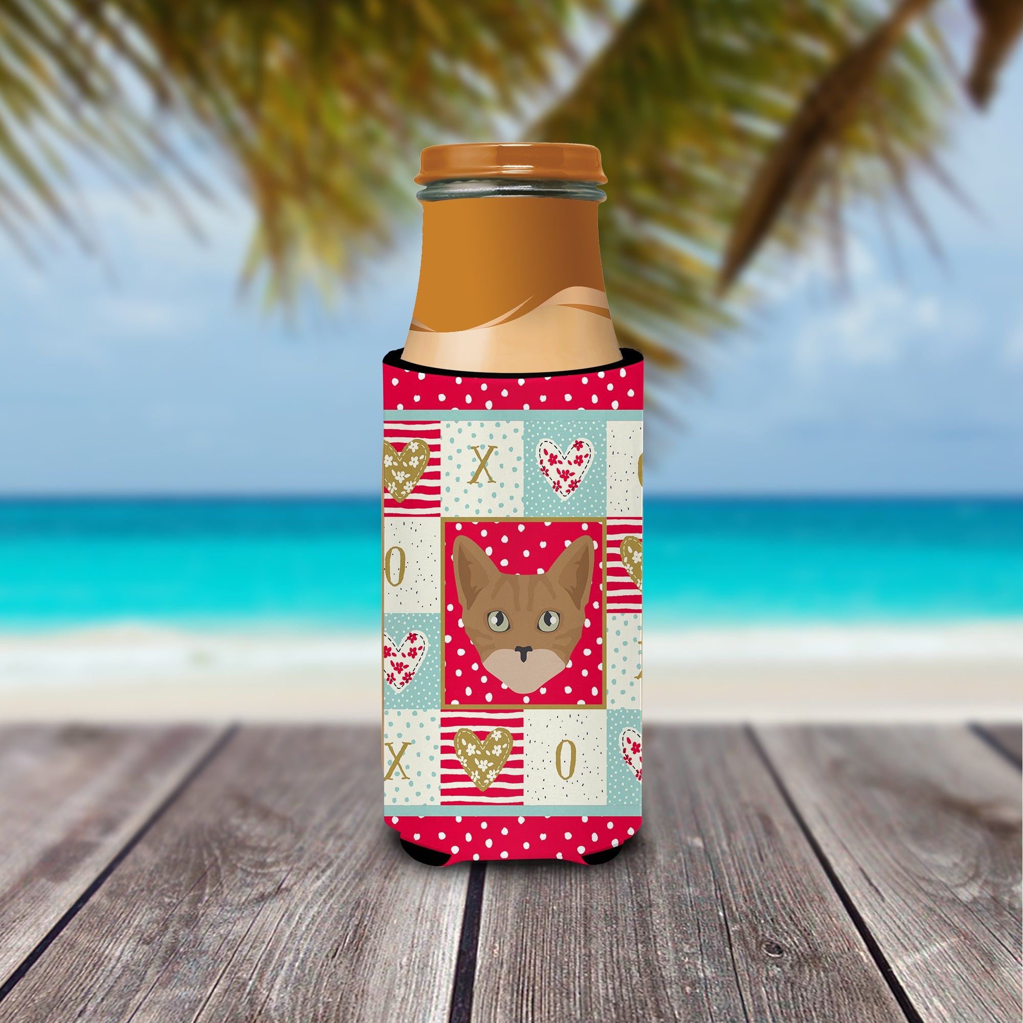 Australian Mist Cat Love Slim Can Hugger , Insulated Foam Hugger for 12 oz Slim Cans, Beer Bottles & Water Bottles, Printed in USA