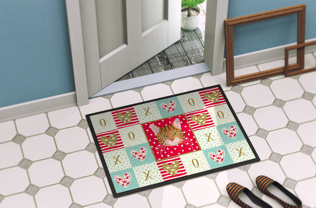 Bengal Cat Love Doormat Indoor Outdoor 18H X 27W Front Door Mat Rugs for Entryway, Non Slip Washable