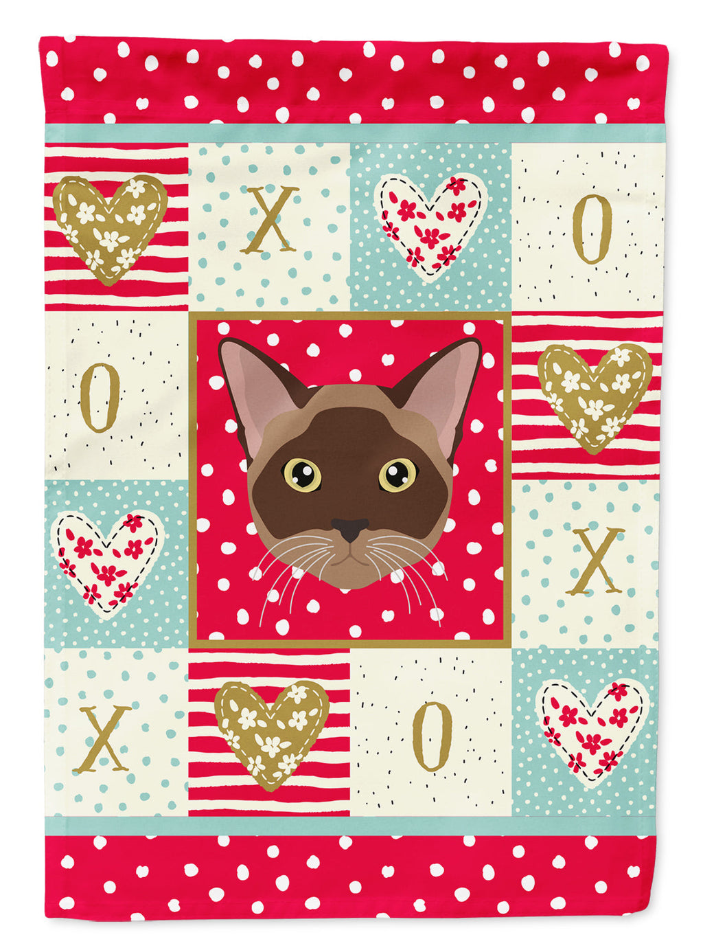 Burmese Cat Love Garden Flag Mailbox Decorative Yard Banner Outside Patio Artwork for Flower Beds, Garden Size, Multicolor