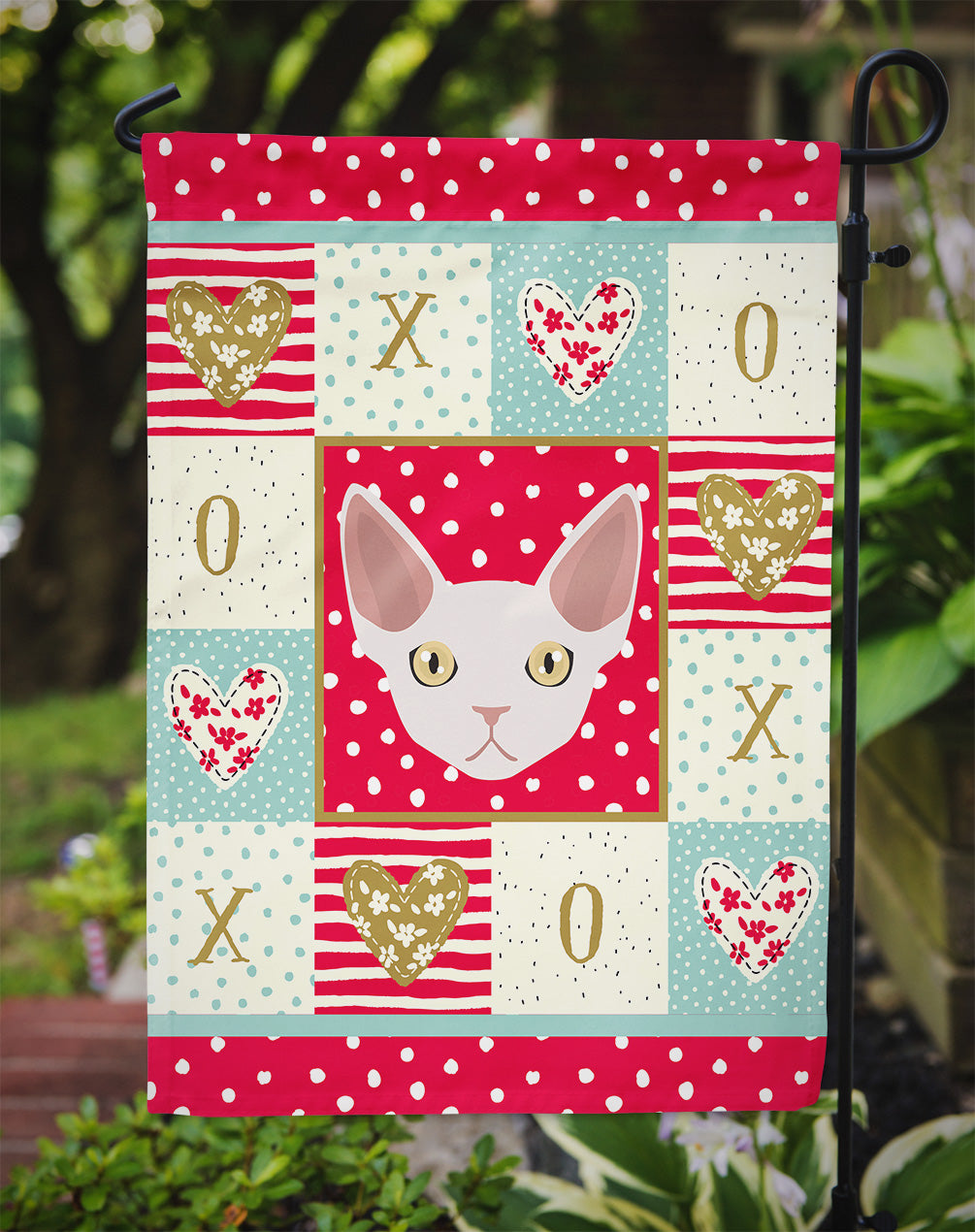Devon Rex Cat Love Garden Flag Mailbox Decorative Yard Banner Outside Patio Artwork for Flower Beds, Garden Size, Multicolor