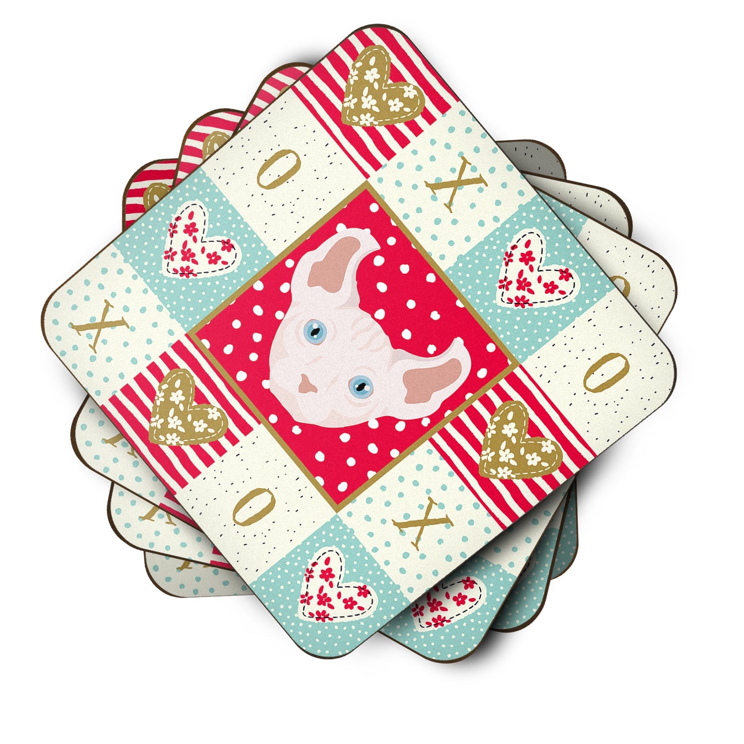 Dwelf Cat Love Foam Coasters Set of 4 Cup Coasters for Indoor Outdoor, Tabletop Protection, Anti Slip, Mouse pad Material