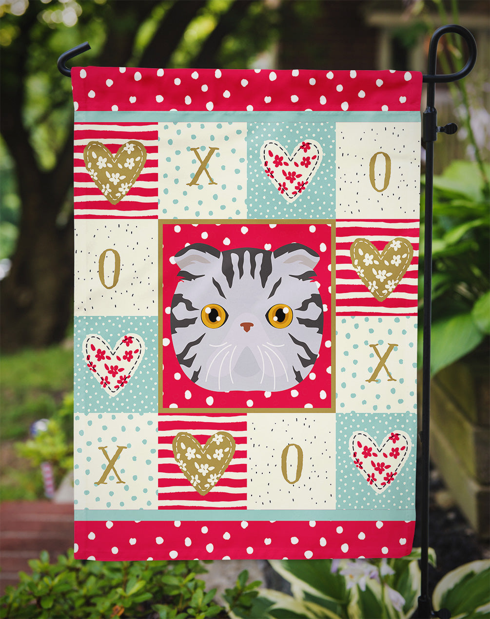 Foldex Exotic Fold Cat Love Garden Flag Mailbox Decorative Yard Banner Outside Patio Artwork for Flower Beds, Garden Size, Multicolor