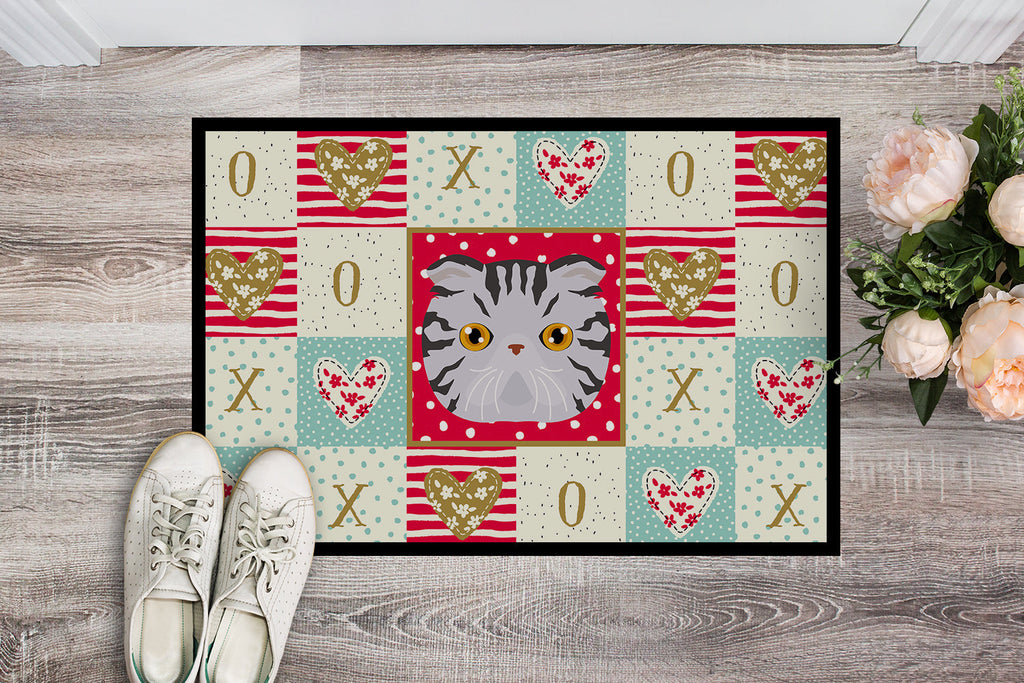 Foldex Exotic Fold Cat Love Doormat Indoor Outdoor 18H X 27W Front Door Mat Rugs for Entryway, Non Slip Washable