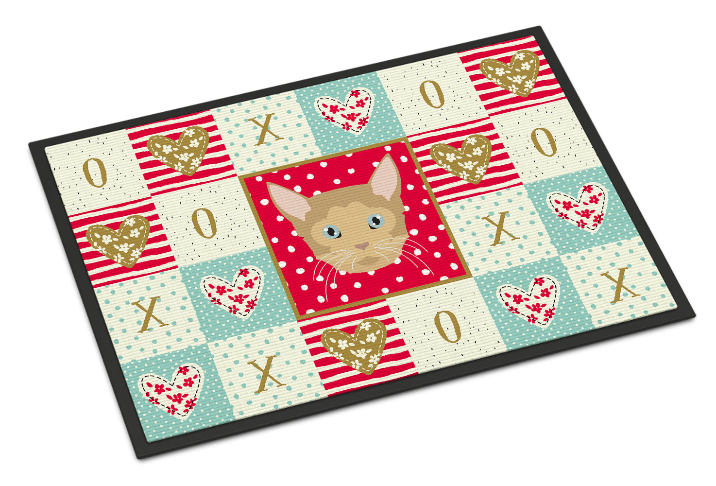 German Rex Cat Love Doormat Indoor Outdoor 24H X 36W Front Door Mat Rugs for Entryway, Non Slip Washable Low Pile,