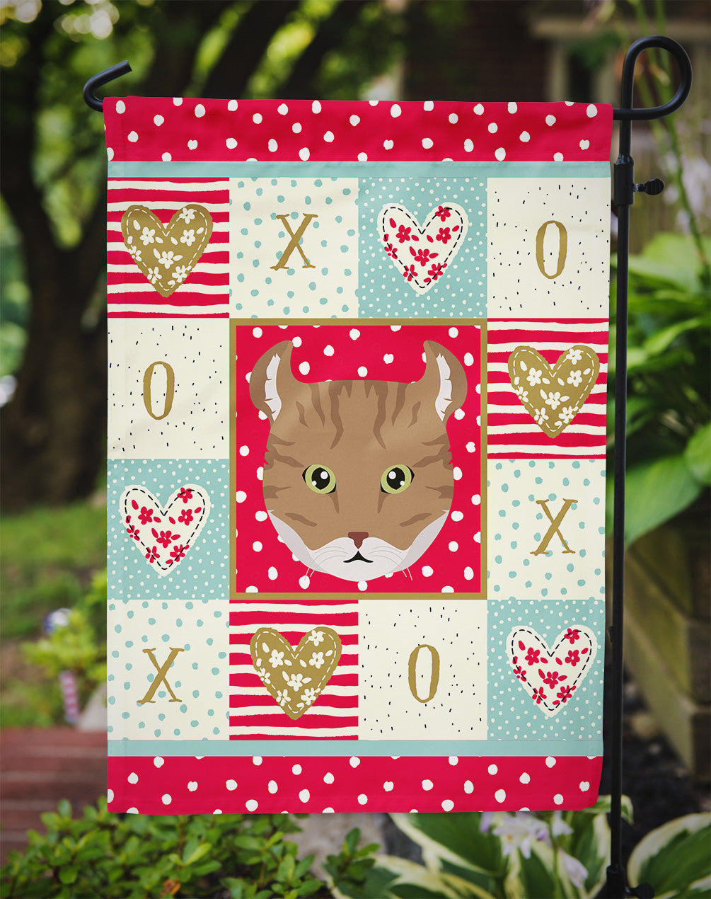 Highlander Lynx Cat Love Garden Flag Mailbox Decorative Yard Banner Outside Patio Artwork for Flower Beds, Garden Size, Multicolor