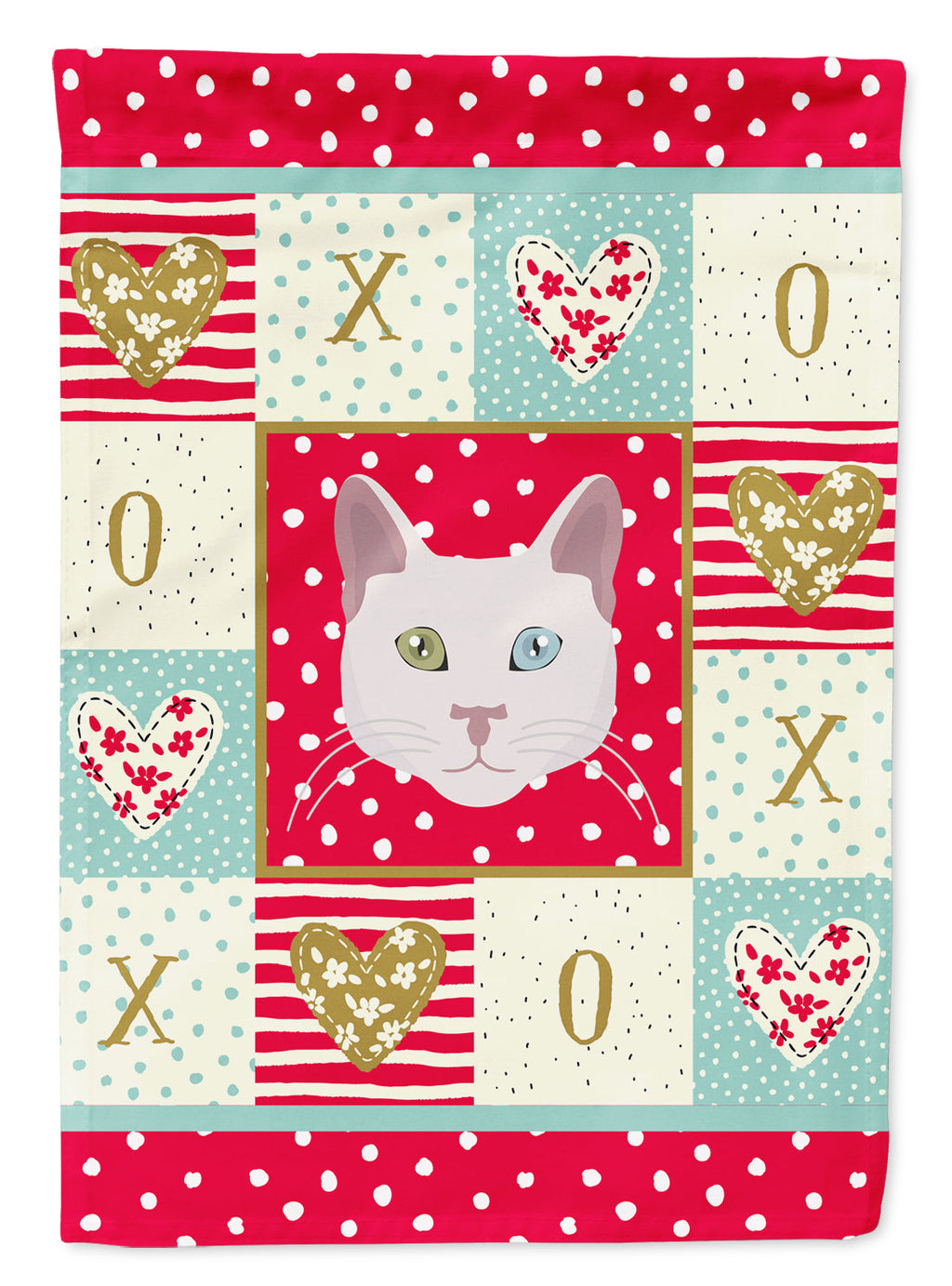Khao Manee Cat Love Garden Flag Mailbox Decorative Yard Banner Outside Patio Artwork for Flower Beds, Garden Size, Multicolor