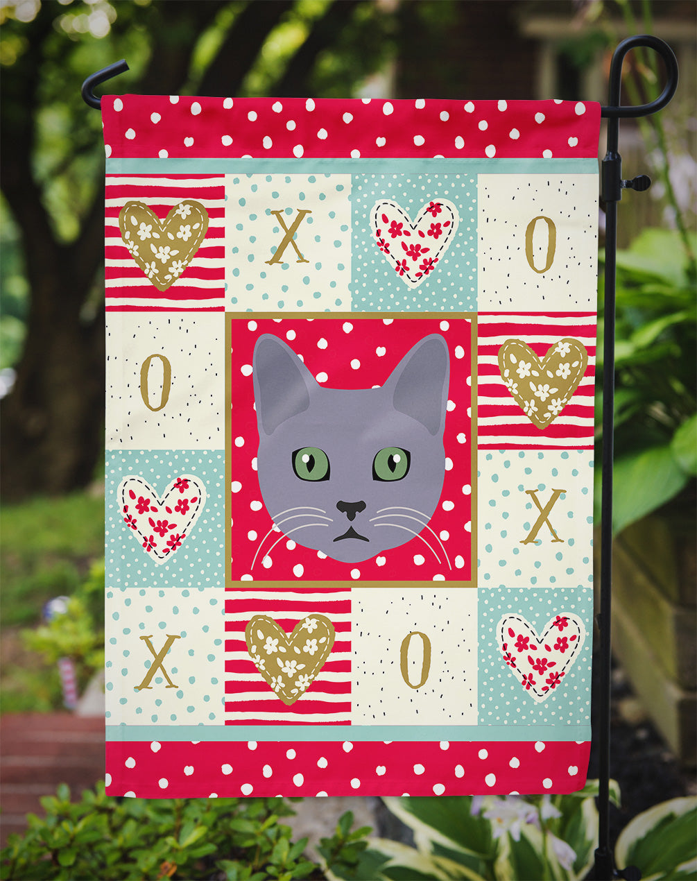 Korat Cat Love Garden Flag Mailbox Decorative Yard Banner Outside Patio Artwork for Flower Beds, Garden Size, Multicolor