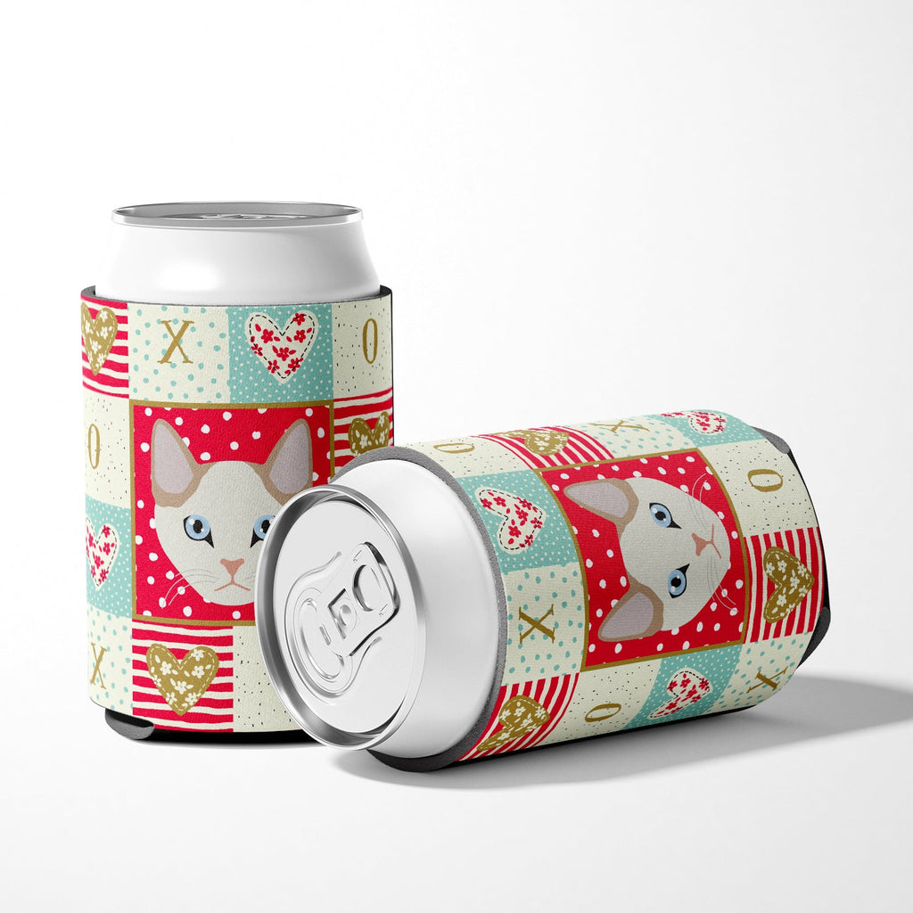 Korean Bobtail Cat Love Can or Bottle Hugger Cooler Sleeve for Standard 12 oz Cans, Insulated Foam Beer & Soda Can Hugger Reusable