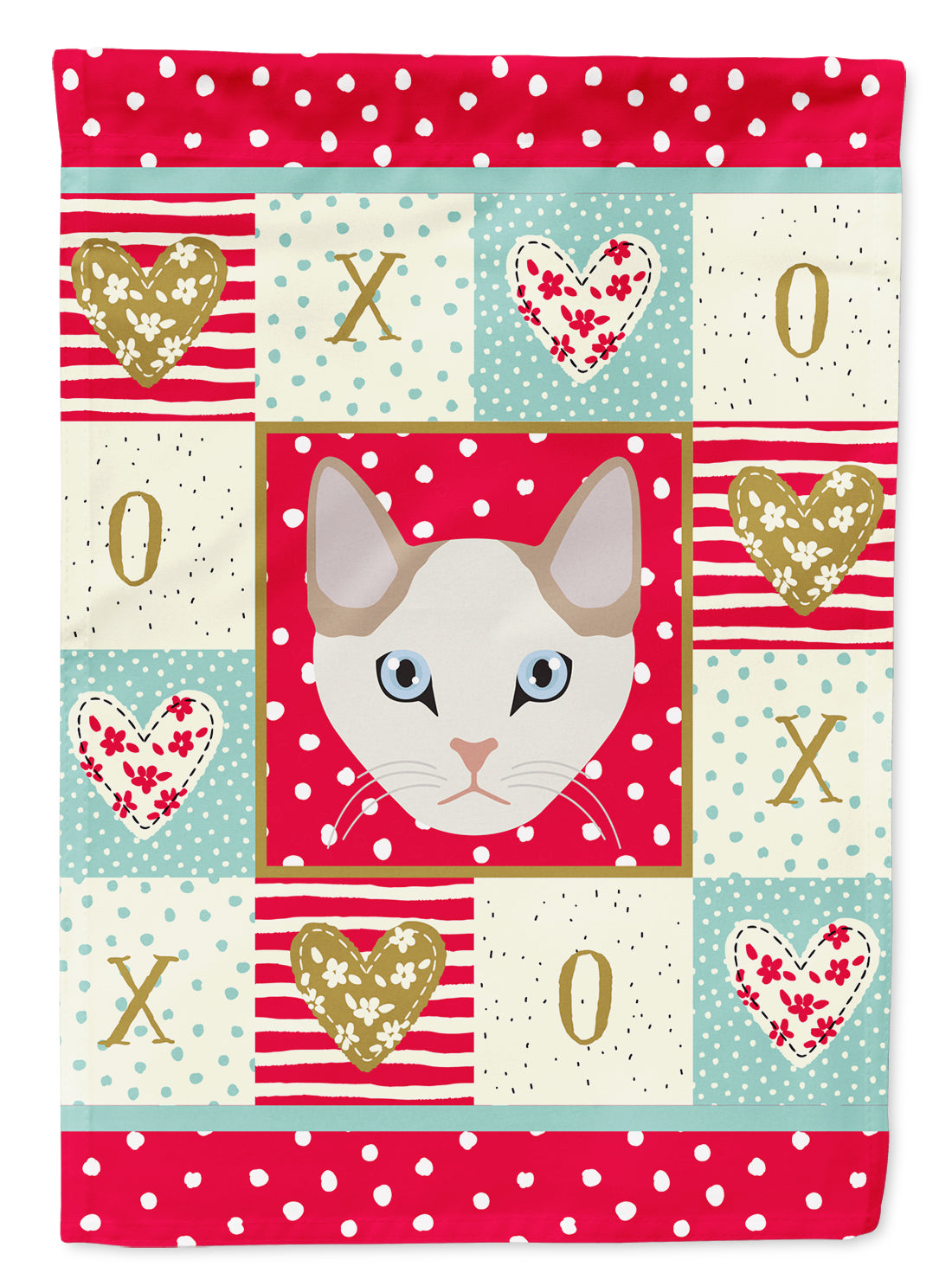 Korean Bobtail Cat Love Garden Flag Mailbox Decorative Yard Banner Outside Patio Artwork for Flower Beds, Garden Size, Multicolor