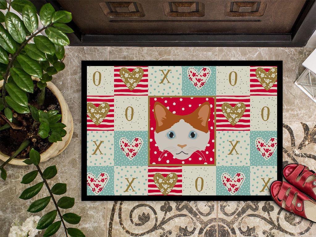 La Perm Cat Love Doormat Indoor Outdoor 24H X 36W Front Door Mat Rugs for Entryway, Non Slip Washable Low Pile,