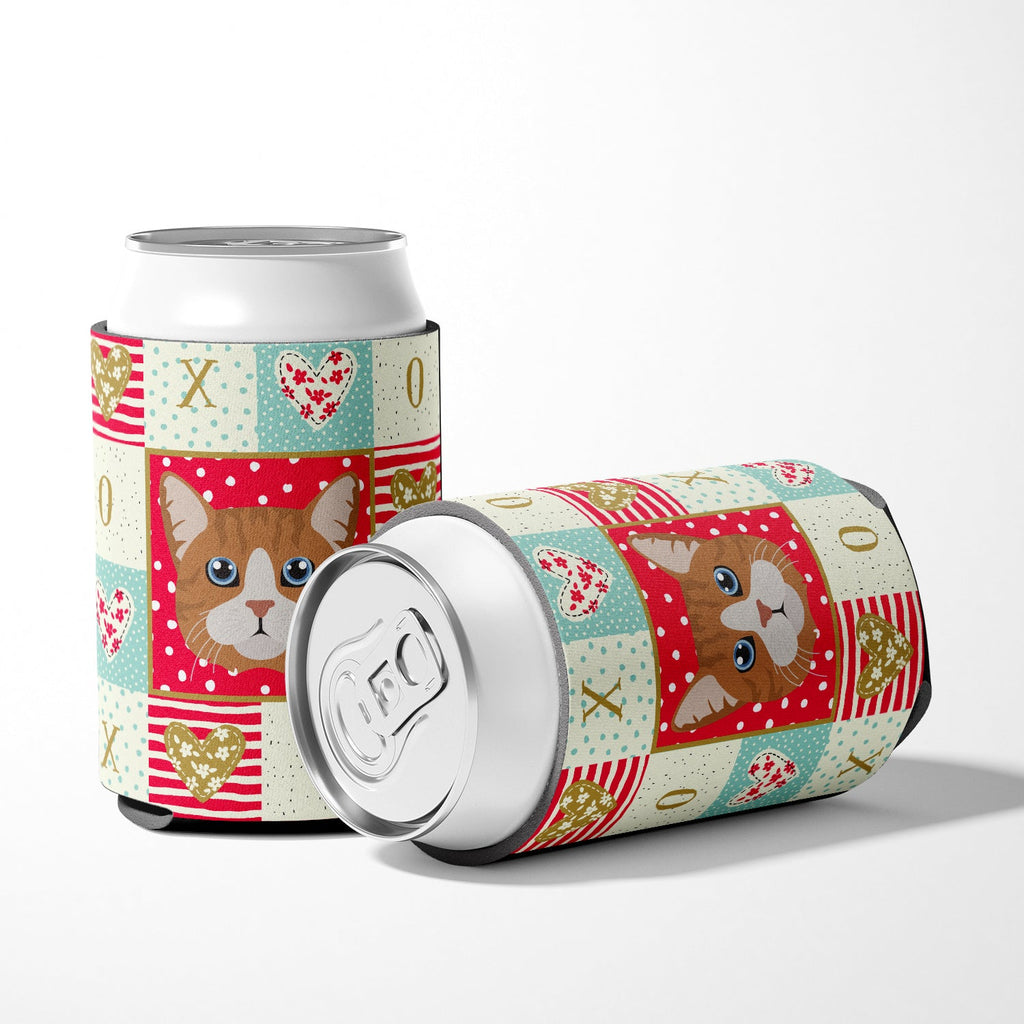 Manx Cat Love Can or Bottle Hugger Cooler Sleeve for Standard 12 oz Cans, Insulated Foam Beer & Soda Can Hugger Reusable