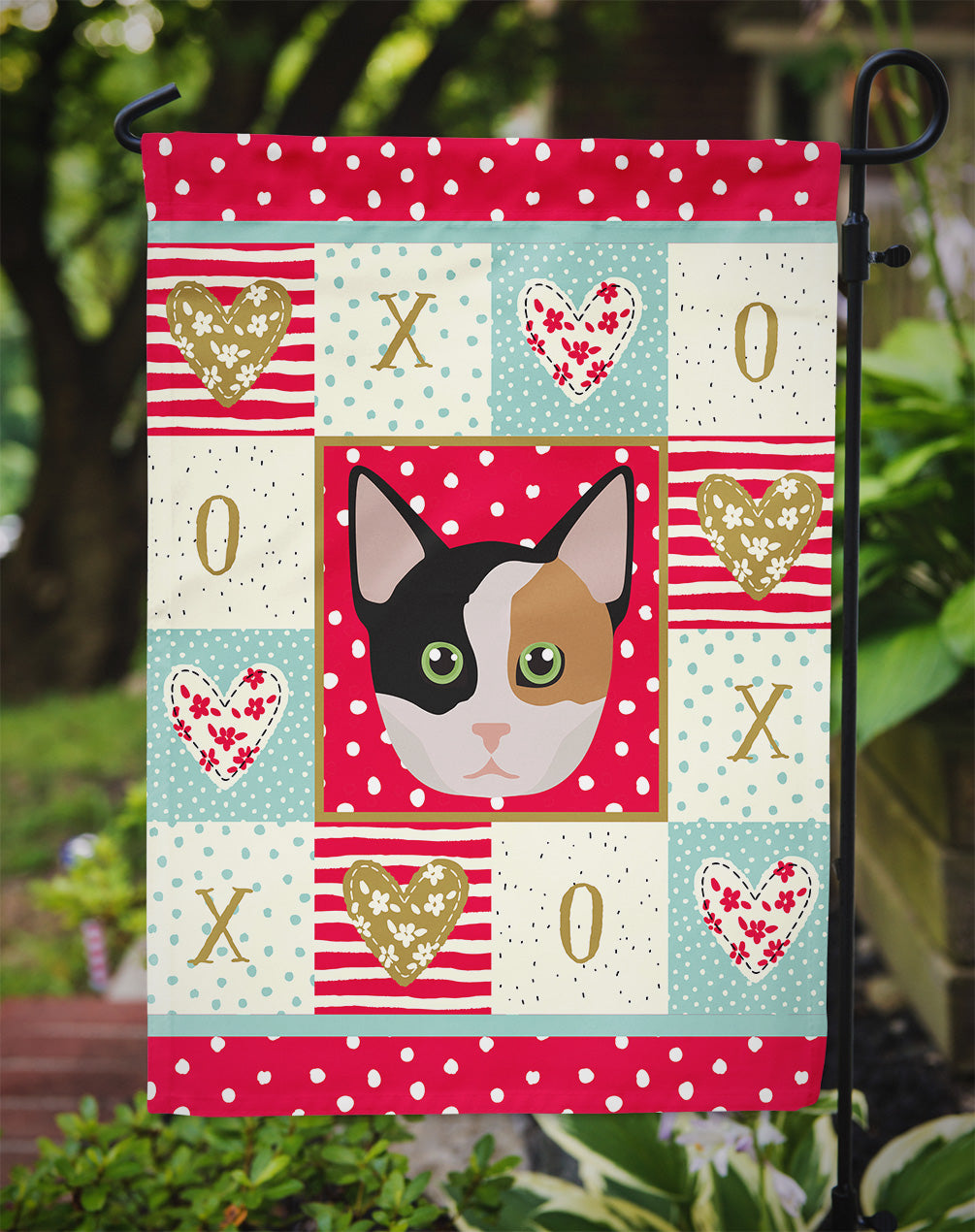 Munchkin Cat Love Garden Flag Mailbox Decorative Yard Banner Outside Patio Artwork for Flower Beds, Garden Size, Multicolor
