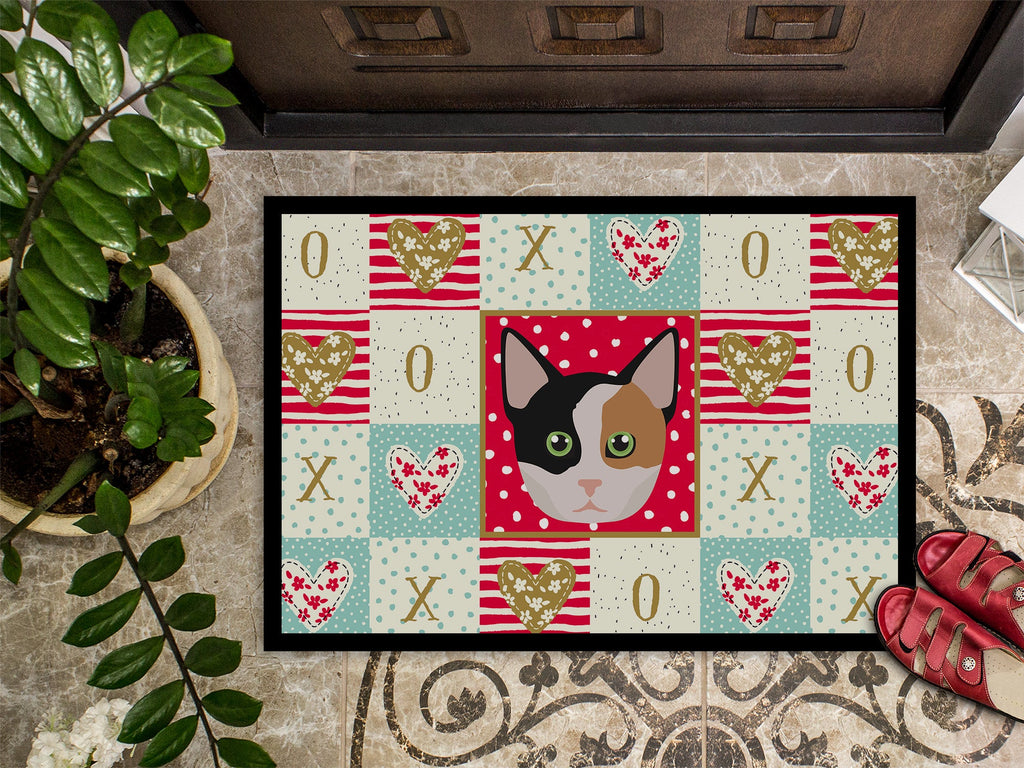 Munchkin Cat Love Doormat Indoor Outdoor 24H X 36W Front Door Mat Rugs for Entryway, Non Slip Washable Low Pile,