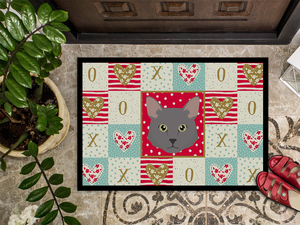 Nebelung Cat Love Doormat Indoor Outdoor 24H X 36W Front Door Mat Rugs for Entryway, Non Slip Washable Low Pile,