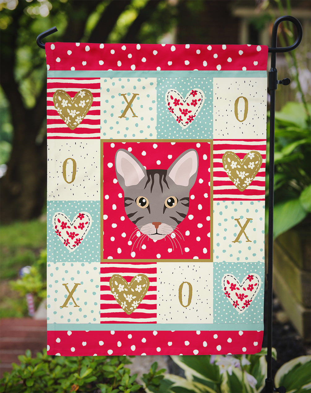 Ocicat Cat Love Garden Flag Mailbox Decorative Yard Banner Outside Patio Artwork for Flower Beds, Garden Size, Multicolor