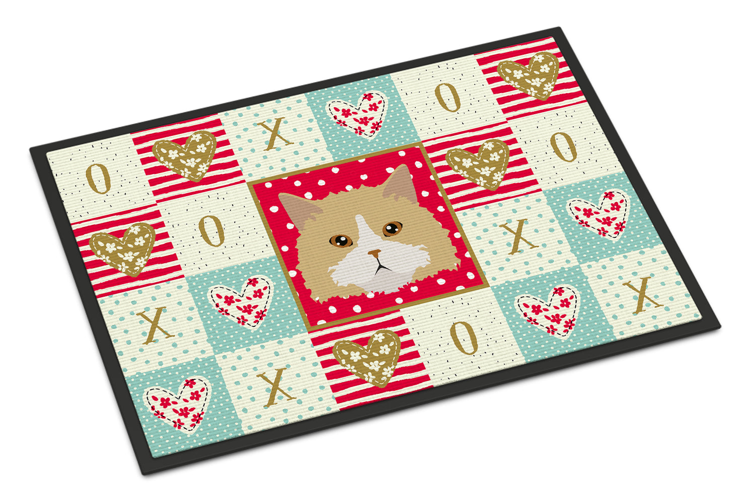 Oregon Rex Cat Love Doormat Indoor Outdoor 24H X 36W Front Door Mat Rugs for Entryway, Non Slip Washable Low Pile,