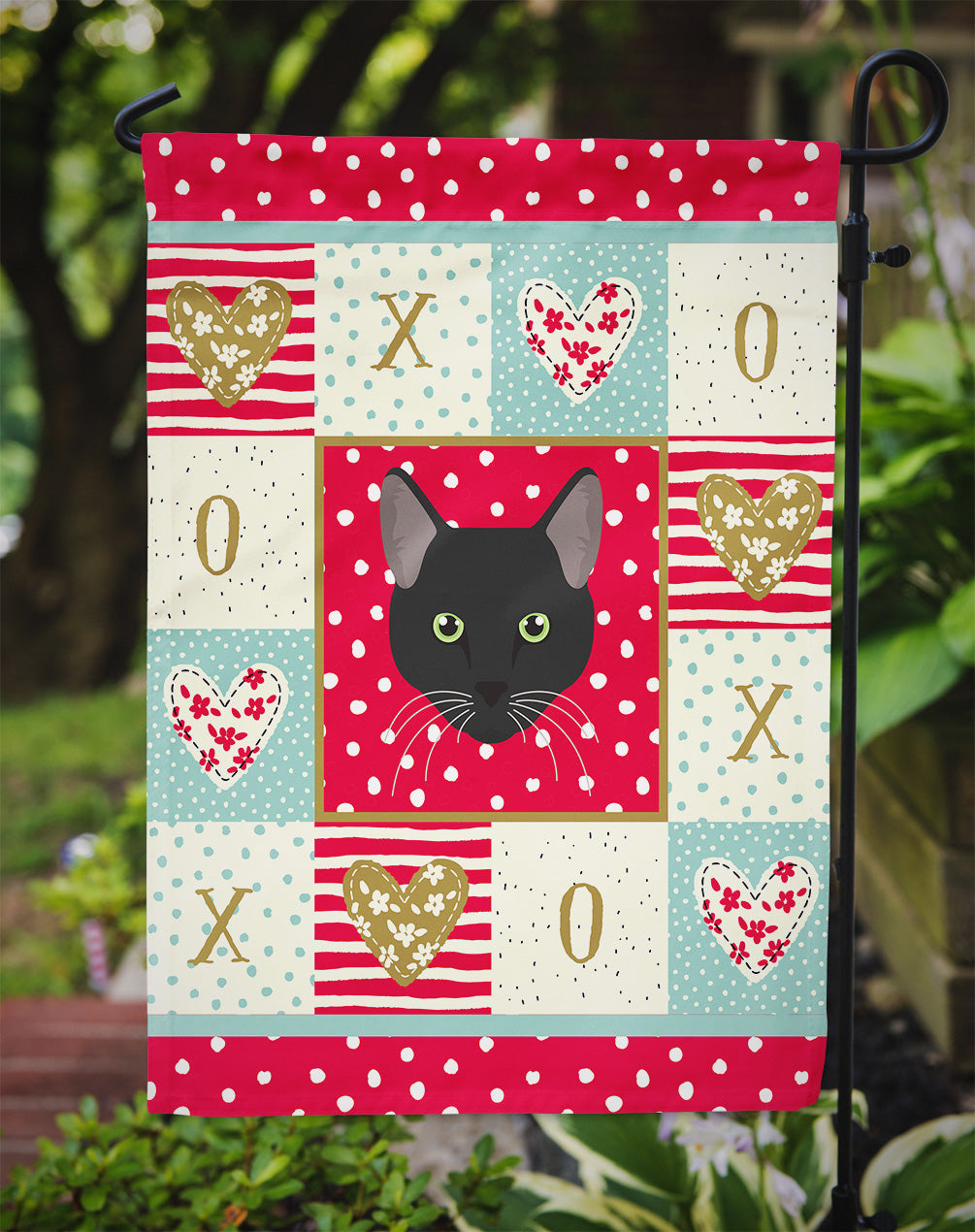 Pantherette Cat Love Garden Flag Mailbox Decorative Yard Banner Outside Patio Artwork for Flower Beds, Garden Size, Multicolor