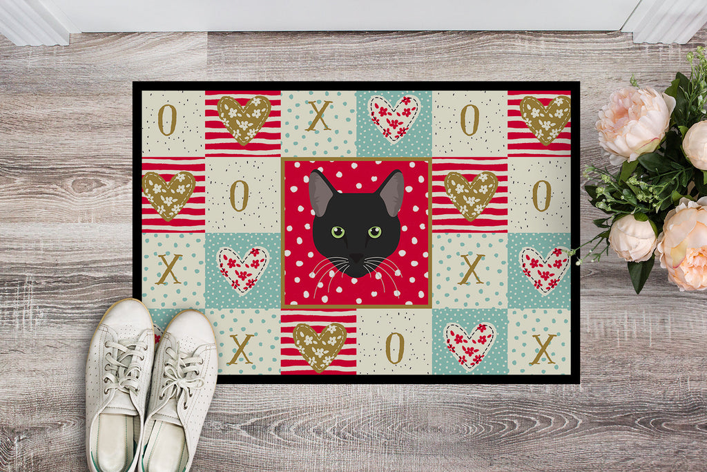 Pantherette Cat Love Doormat Indoor Outdoor 18H X 27W Front Door Mat Rugs for Entryway, Non Slip Washable
