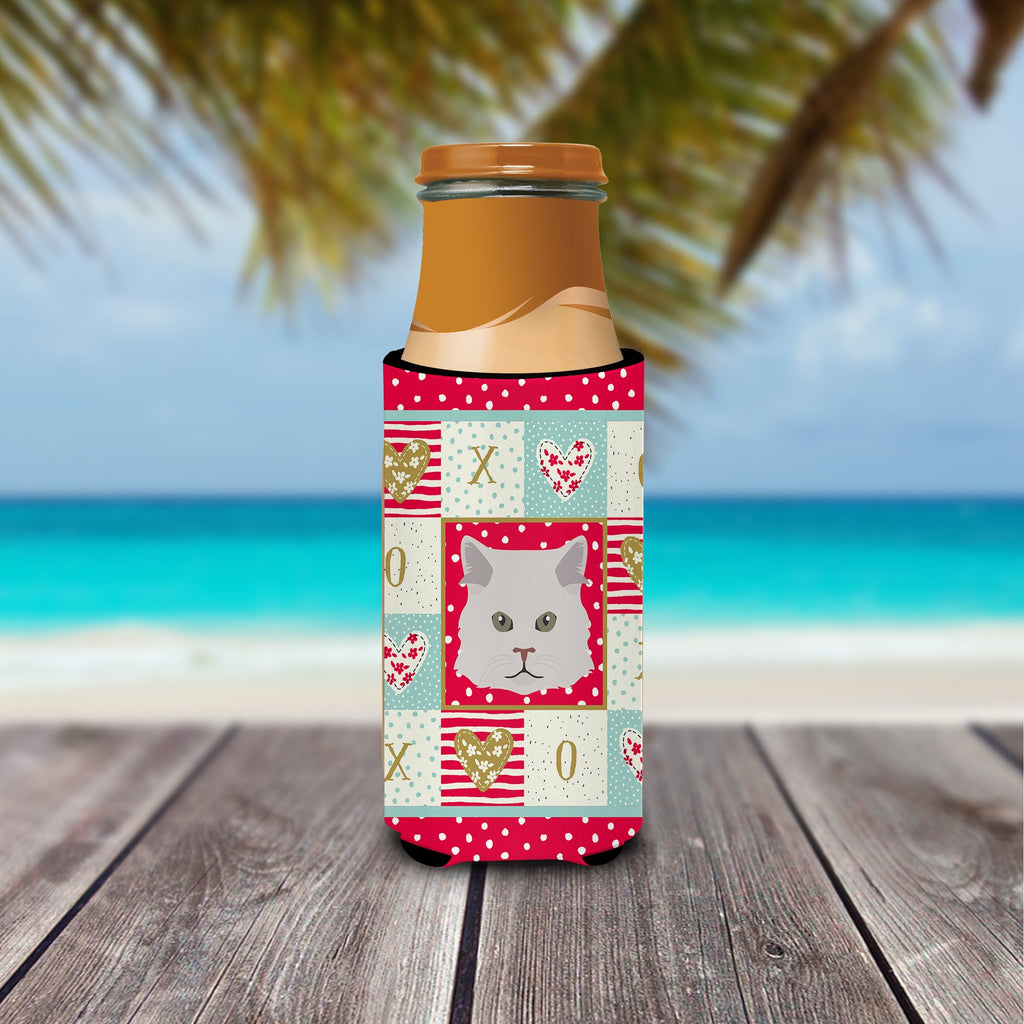 Persian Traditional Cat Love Slim Can Hugger , Insulated Foam Hugger for 12 oz Slim Cans, Beer Bottles & Water Bottles, Printed in USA