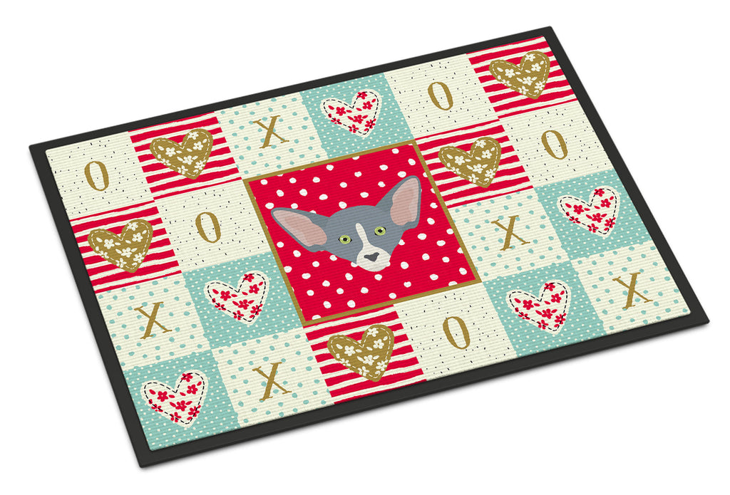 Peterbald Cat Love Doormat Indoor Outdoor 18H X 27W Front Door Mat Rugs for Entryway, Non Slip Washable